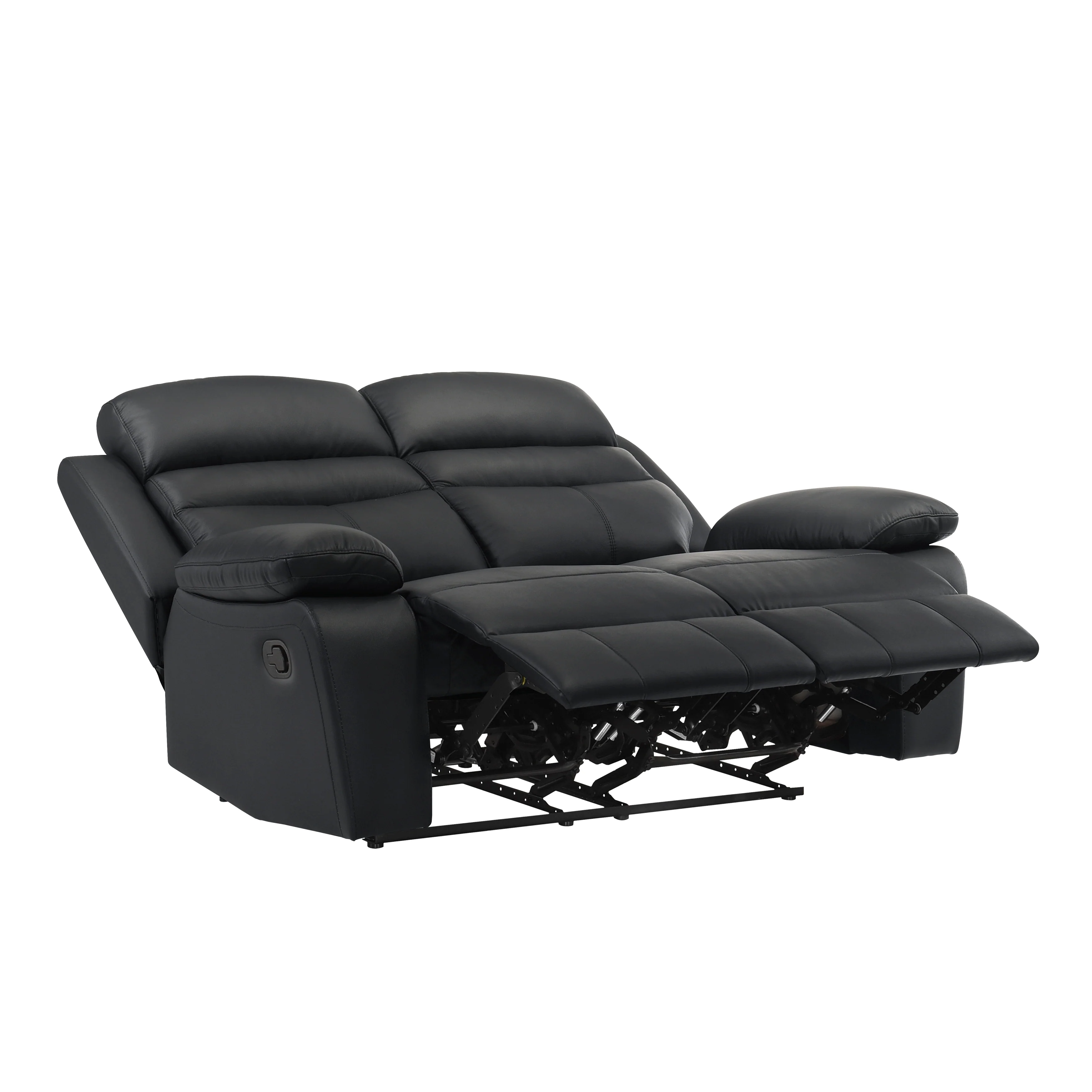 Hancock Black Double Reclining Loveseat - Image 4