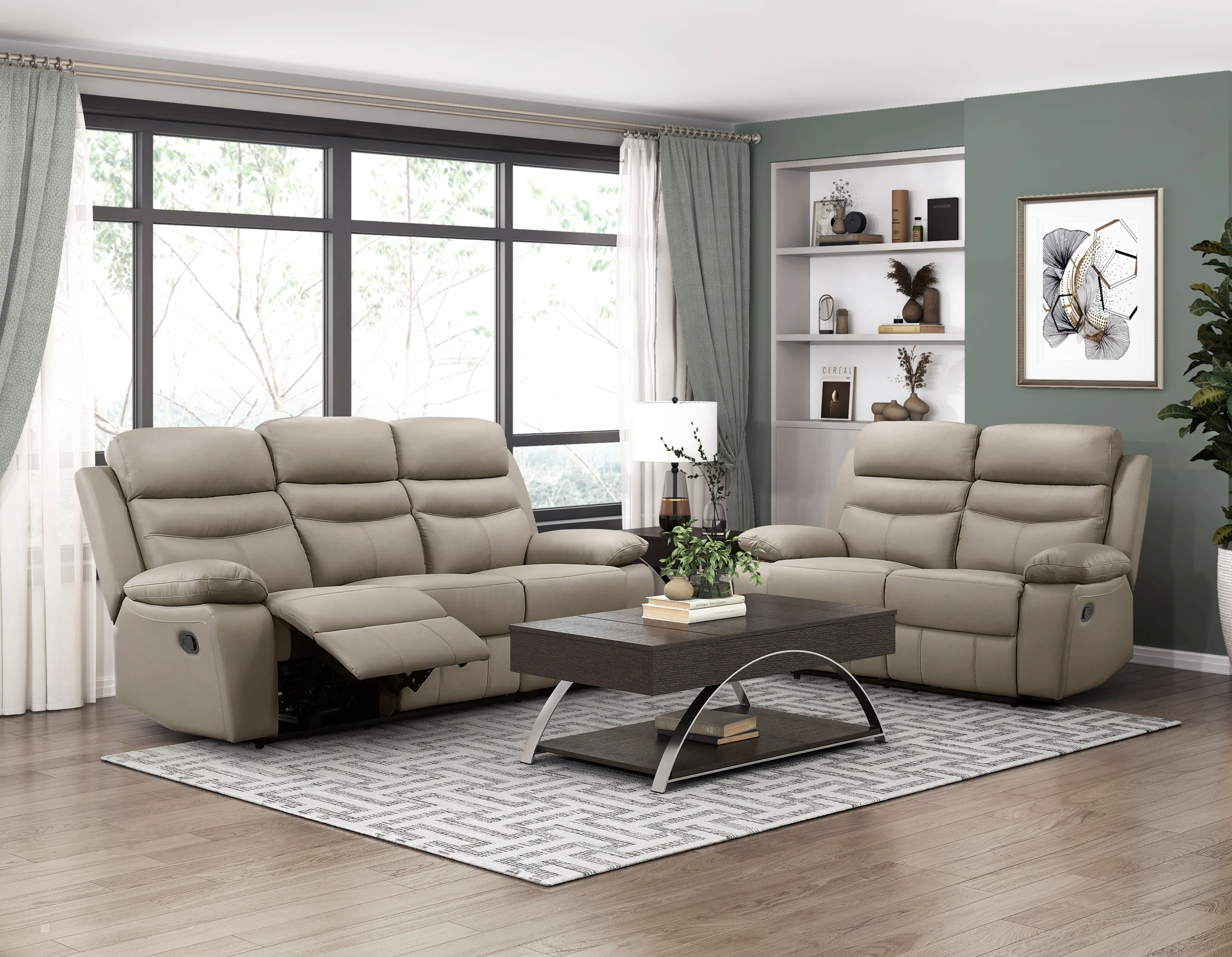 Hancock Latte Double Reclining Sofa - Image 5