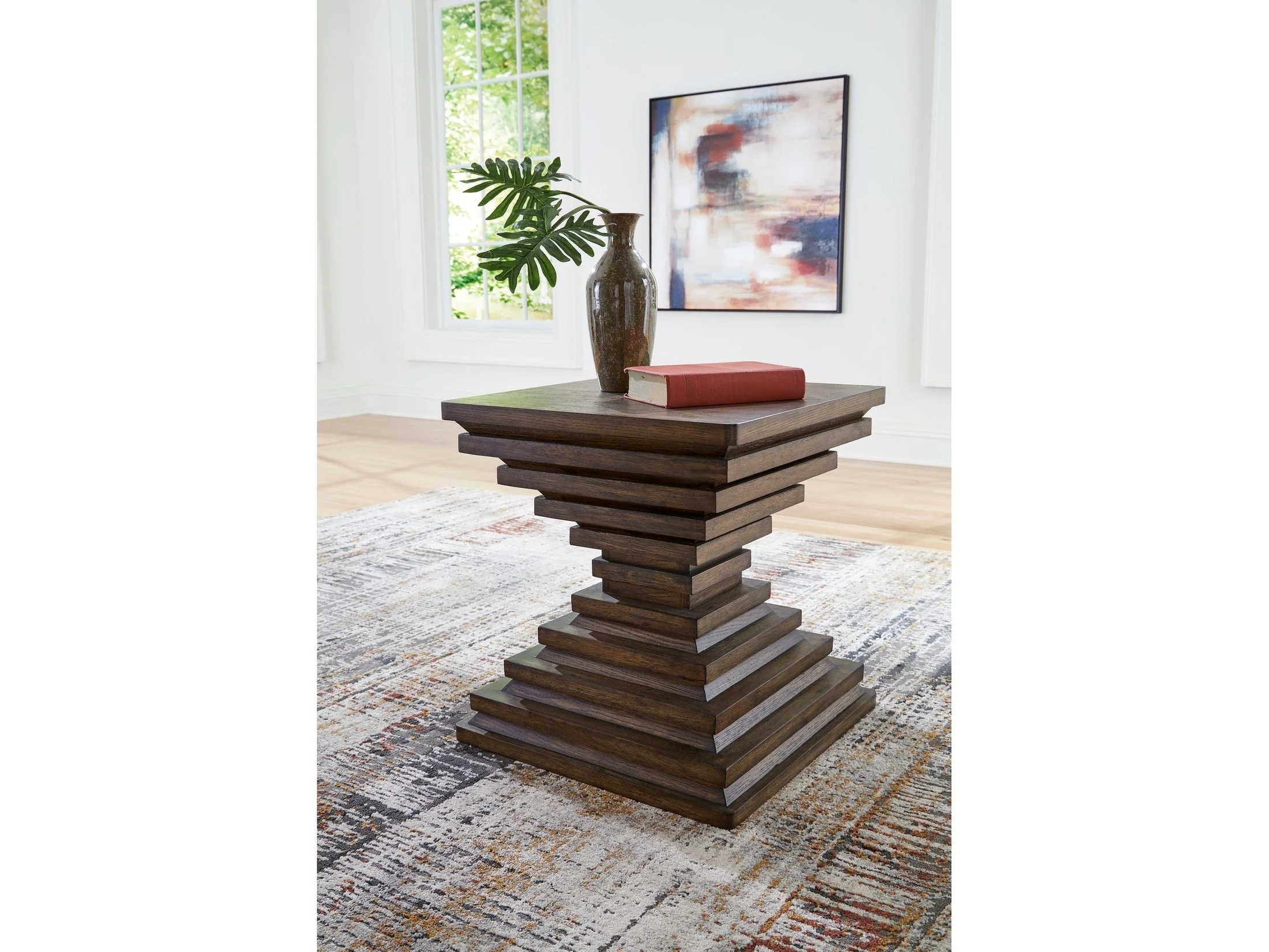 Hannodream Warm Brown Square End Table (Online Special Price)