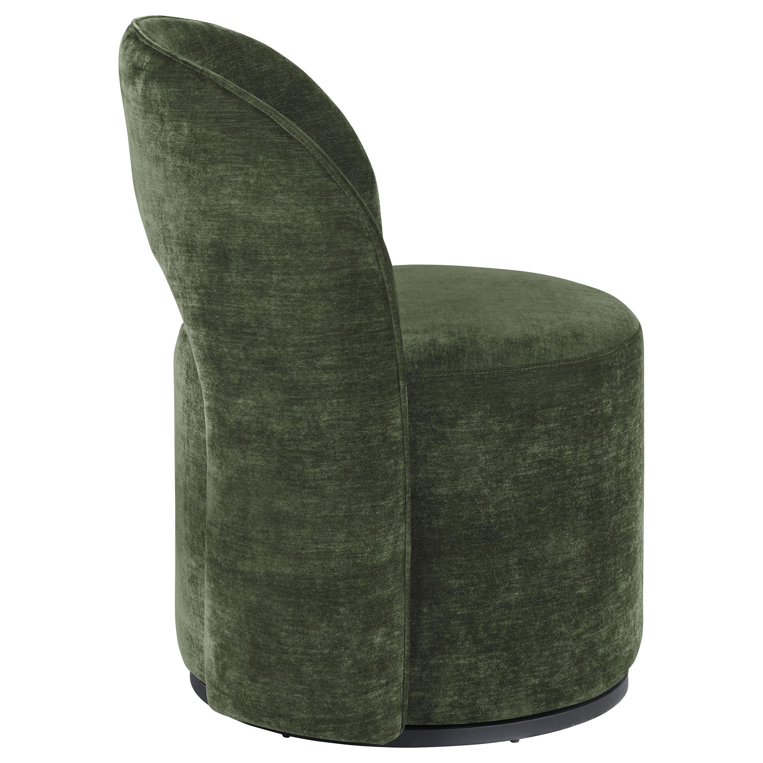 Harjo Olive Green Velvet Upholstered Swivel Accent Chair - Image 8