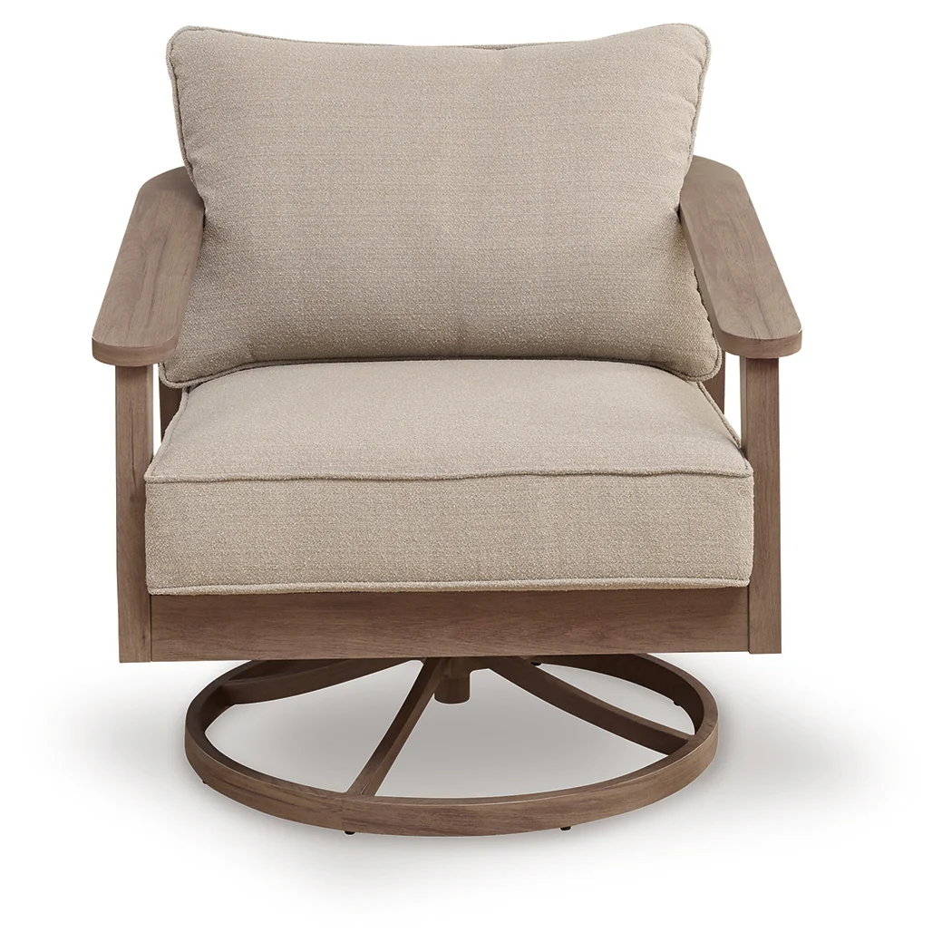Harmony Headlands Natural/Gray Swivel Lounge w/ Cushion - Image 4
