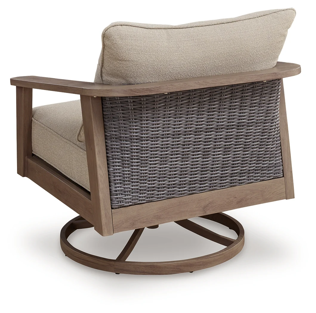 Harmony Headlands Natural/Gray Swivel Lounge w/ Cushion - Image 5