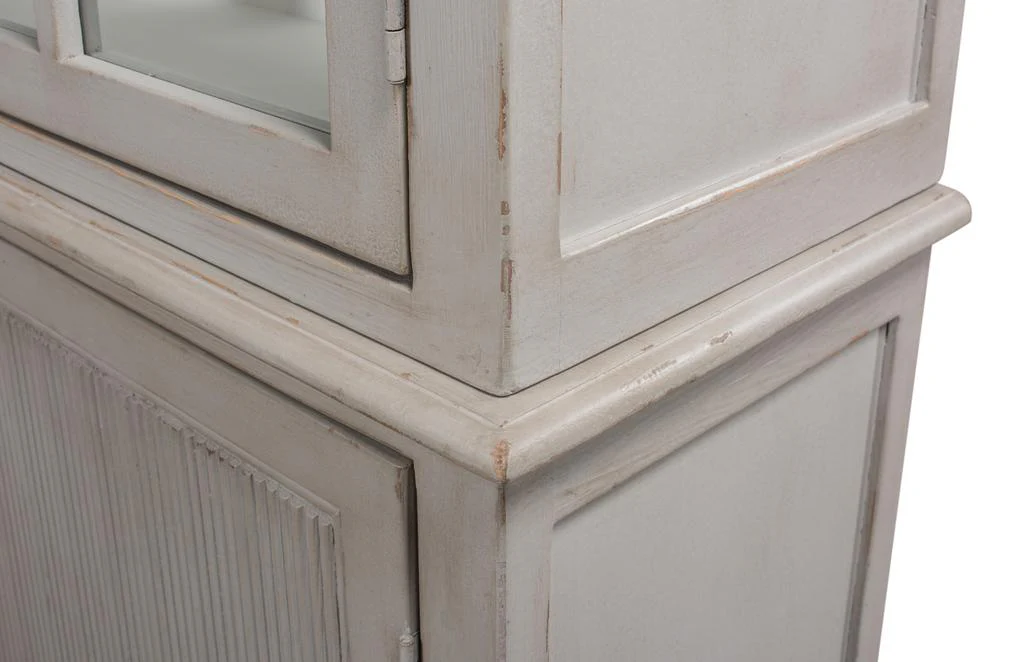 Harper Grey Glass Front Bookcase - Image 8
