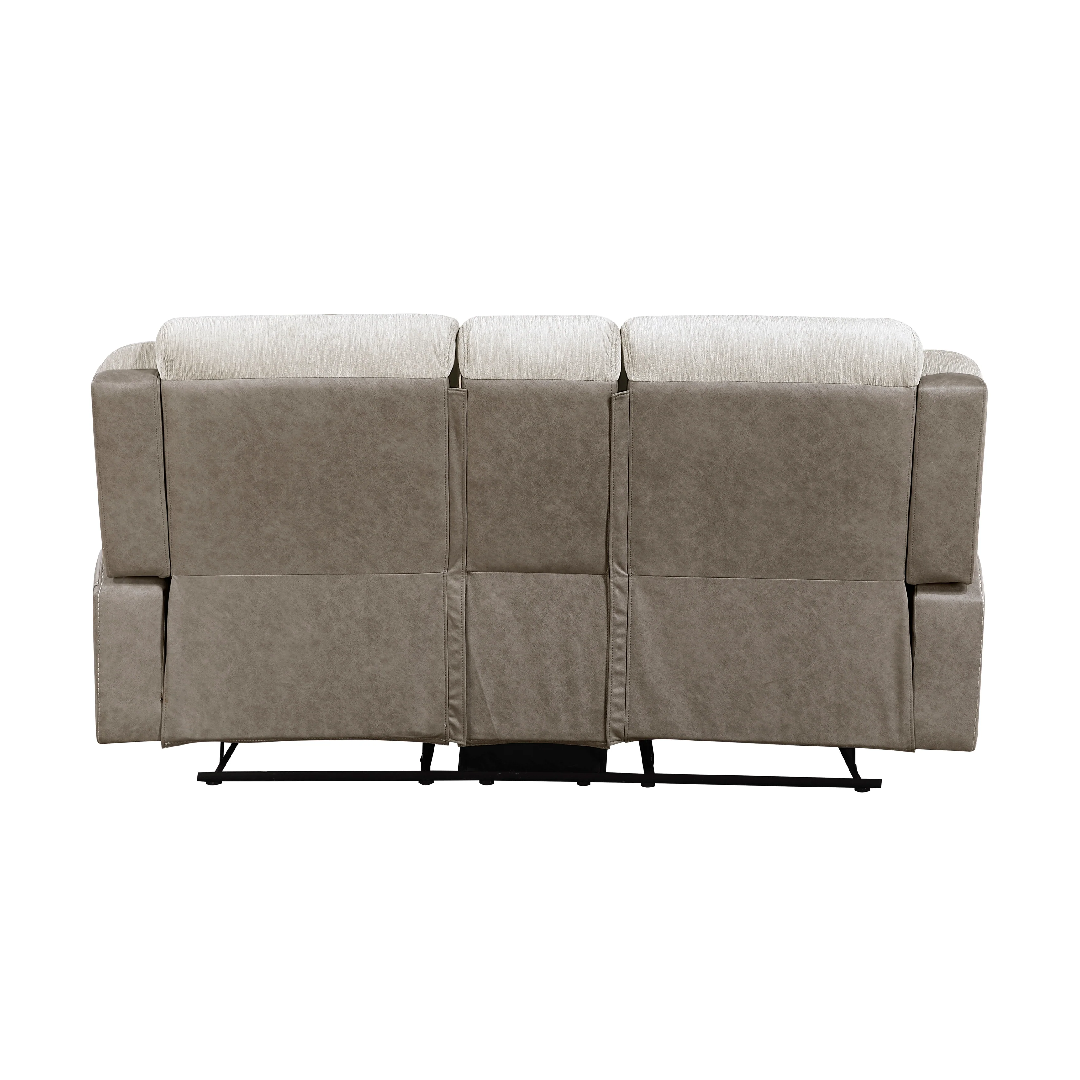 Harriette Beige Double Reclining Loveseat - Image 3