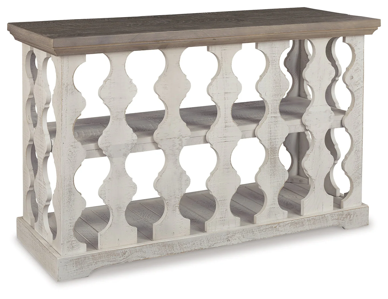 Havalance Gray & White Sofa/Console Table Balustrade-style (Online Special Price) - Image 3