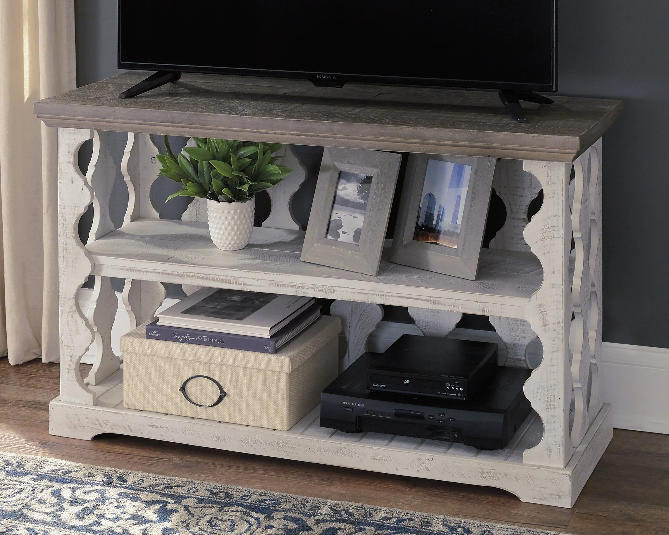 Havalance Gray & White Sofa/Console Table Balustrade-style (Online Special Price) - Image 5