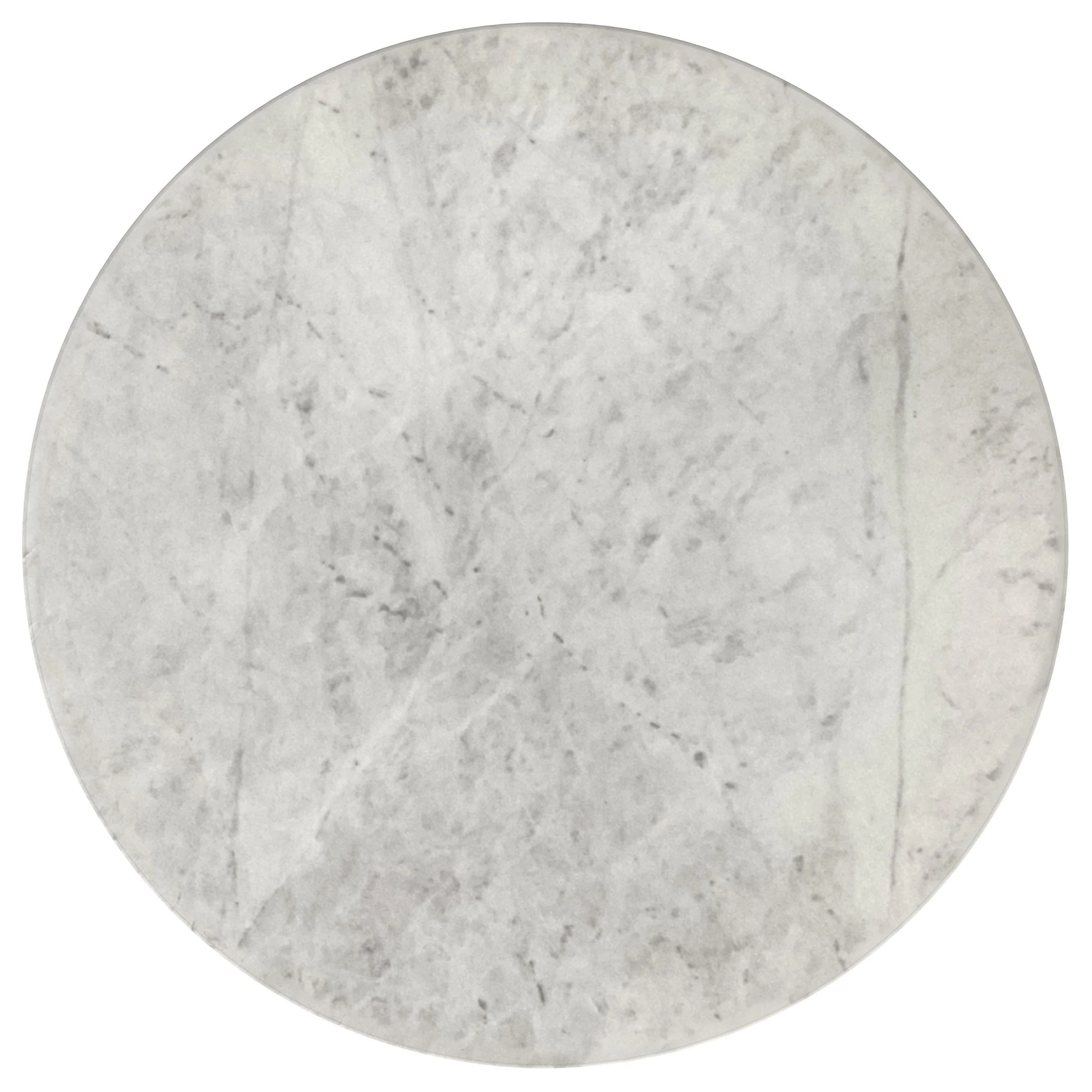 Haven Black Round Genuine White Marble Top Coffee Table - Image 4