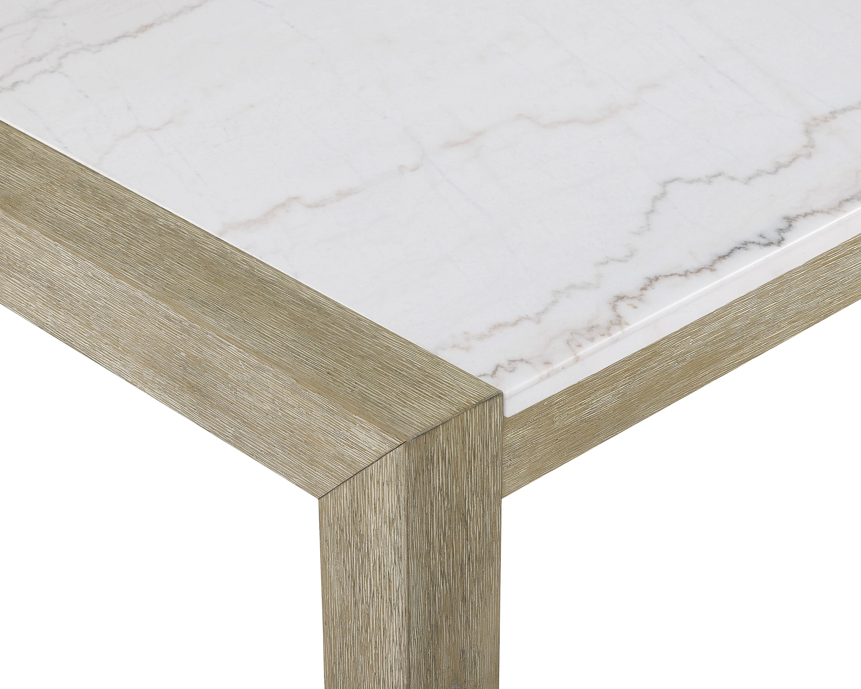 Hazel White/Natural Genuine Marble Top Dining Table - Image 3