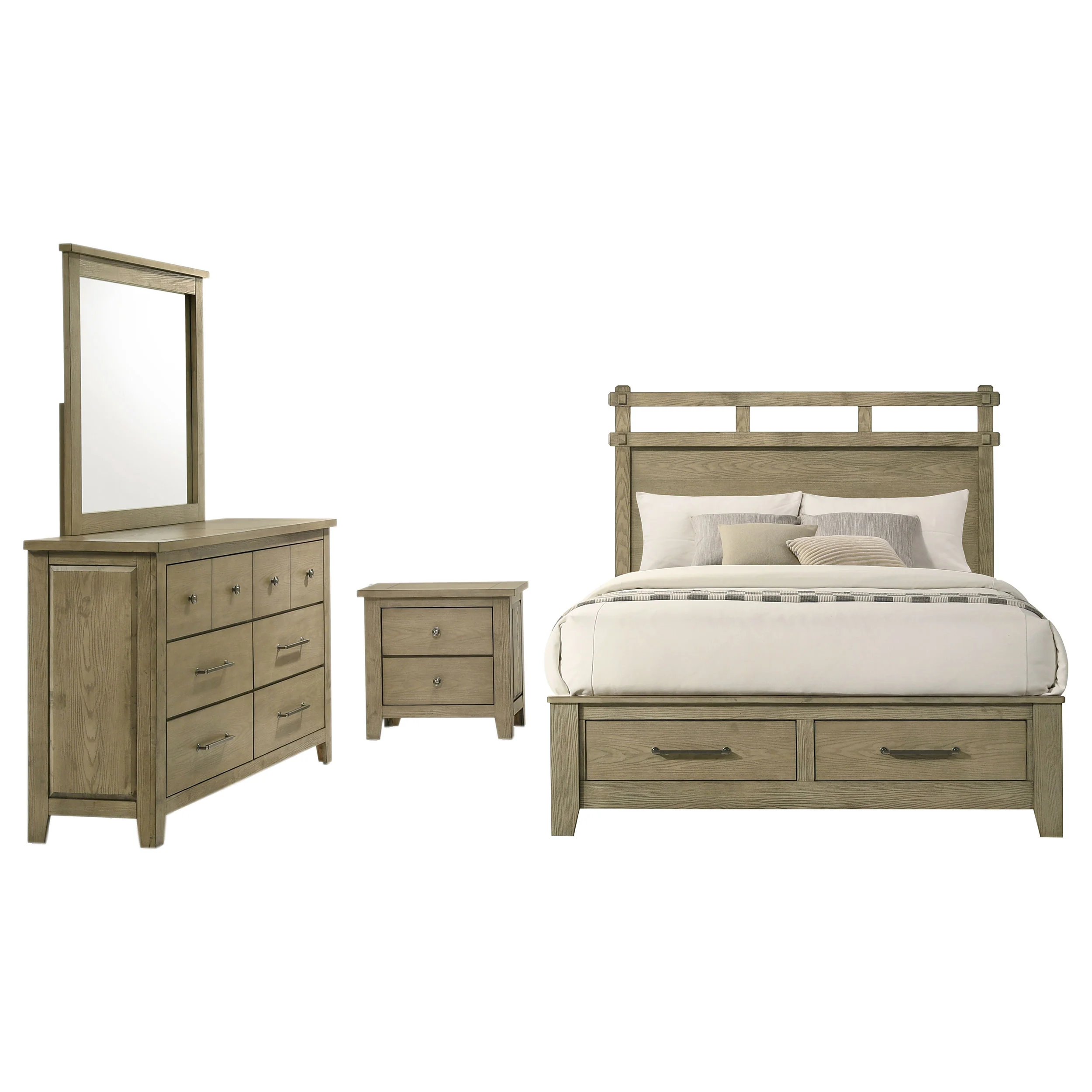 Hazlewood Vineyard Oak 4-piece Queen Bedroom Set - Image 2
