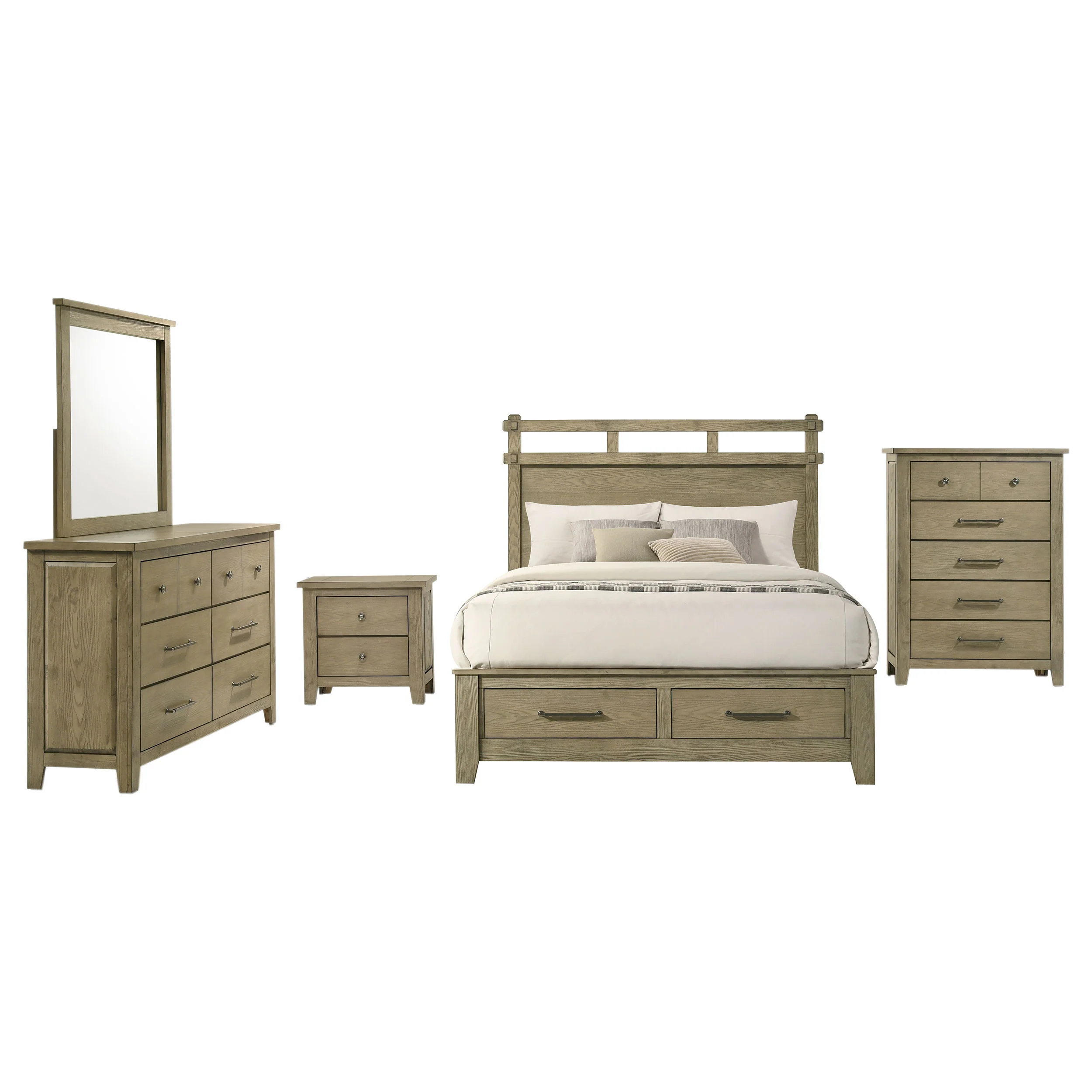 Hazlewood Vineyard Oak 5-piece Queen Bedroom Set - Image 2