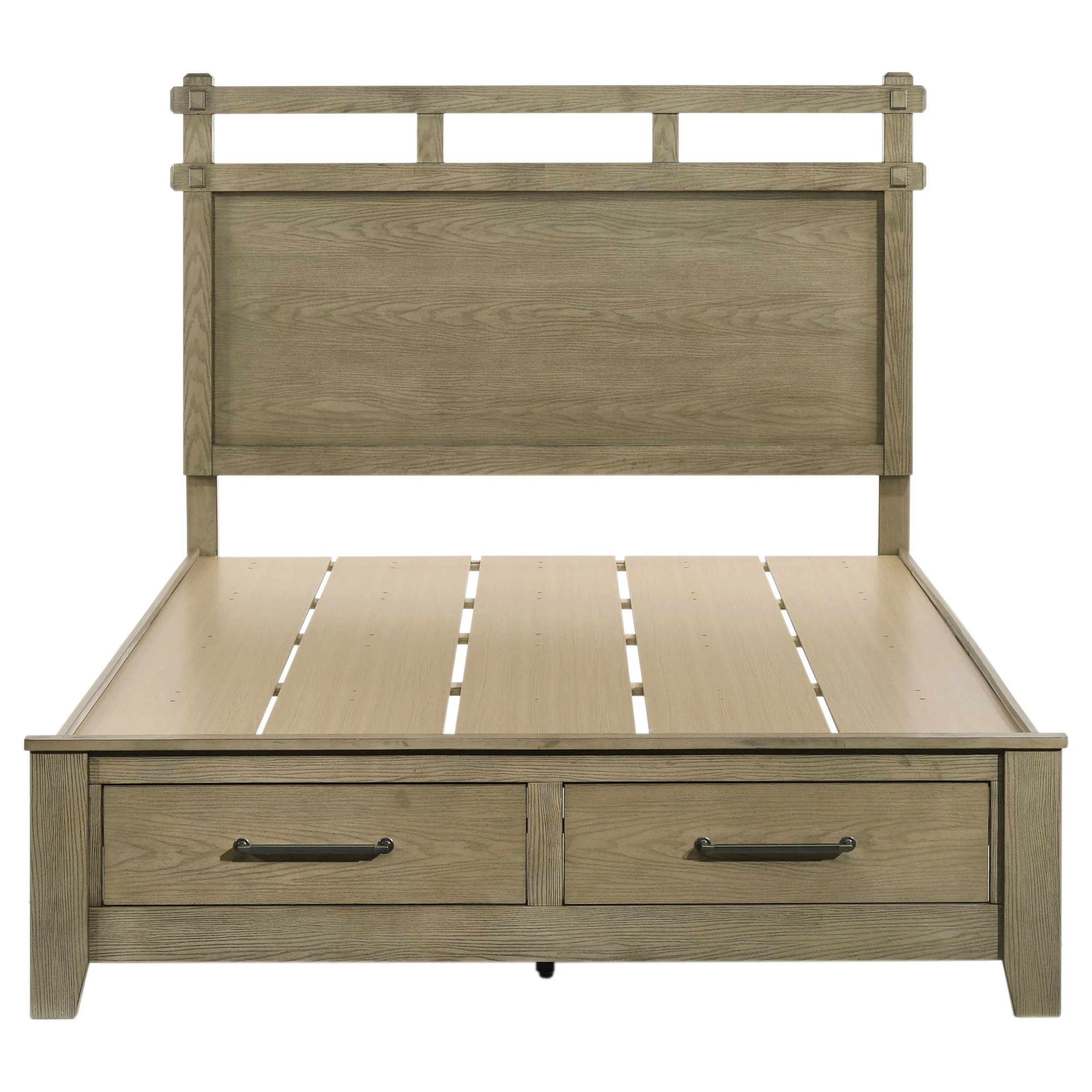 Hazlewood Vineyard Oak 59-inch Queen Panel Storage Bed - Image 4
