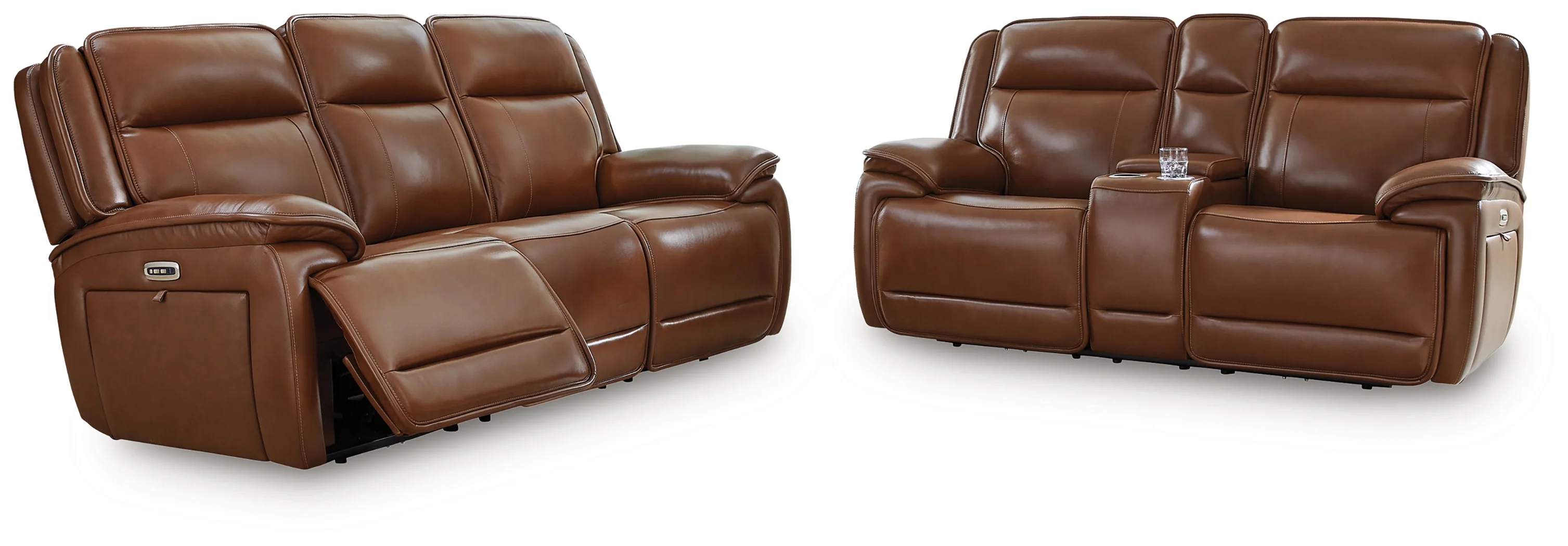 Healy Pier Chocolate Power Reclining Sofa and Loveseat - Image 2
