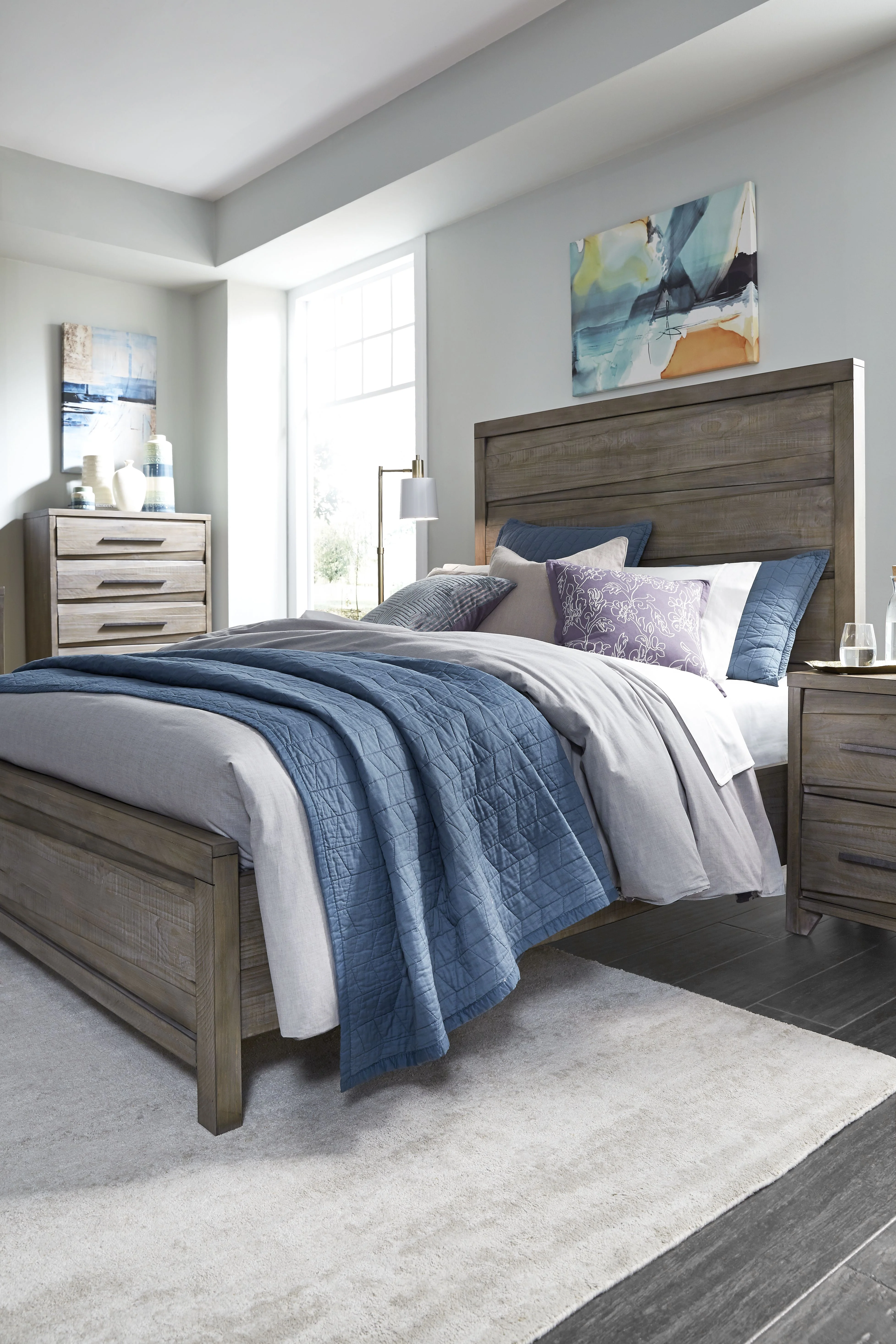 Hearst Solid Wood Full Panel Bed in Sahara Tan - Image 2