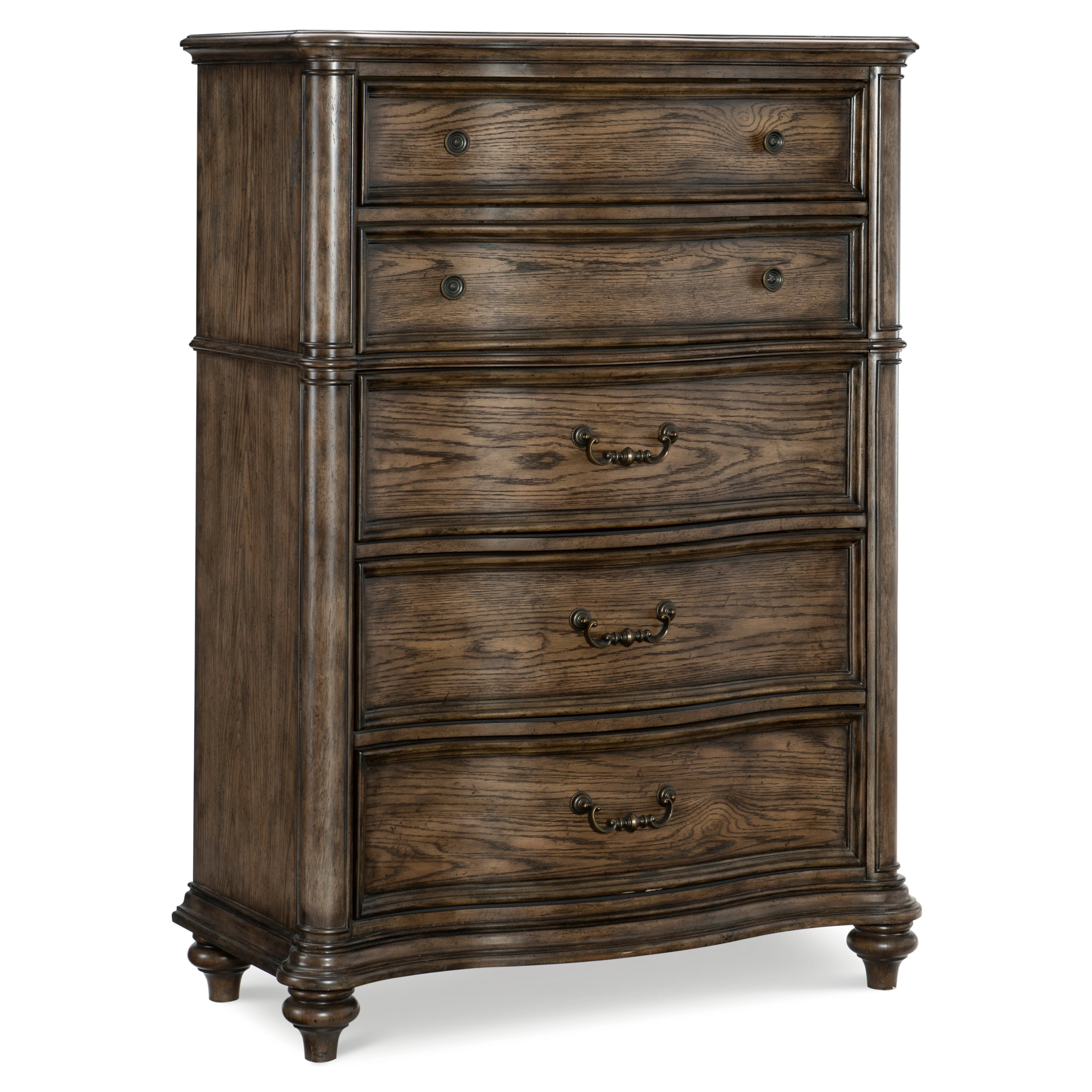 Heath Court Brown Oak/Brown 5-Piece Queen Bedroom Set - Image 16