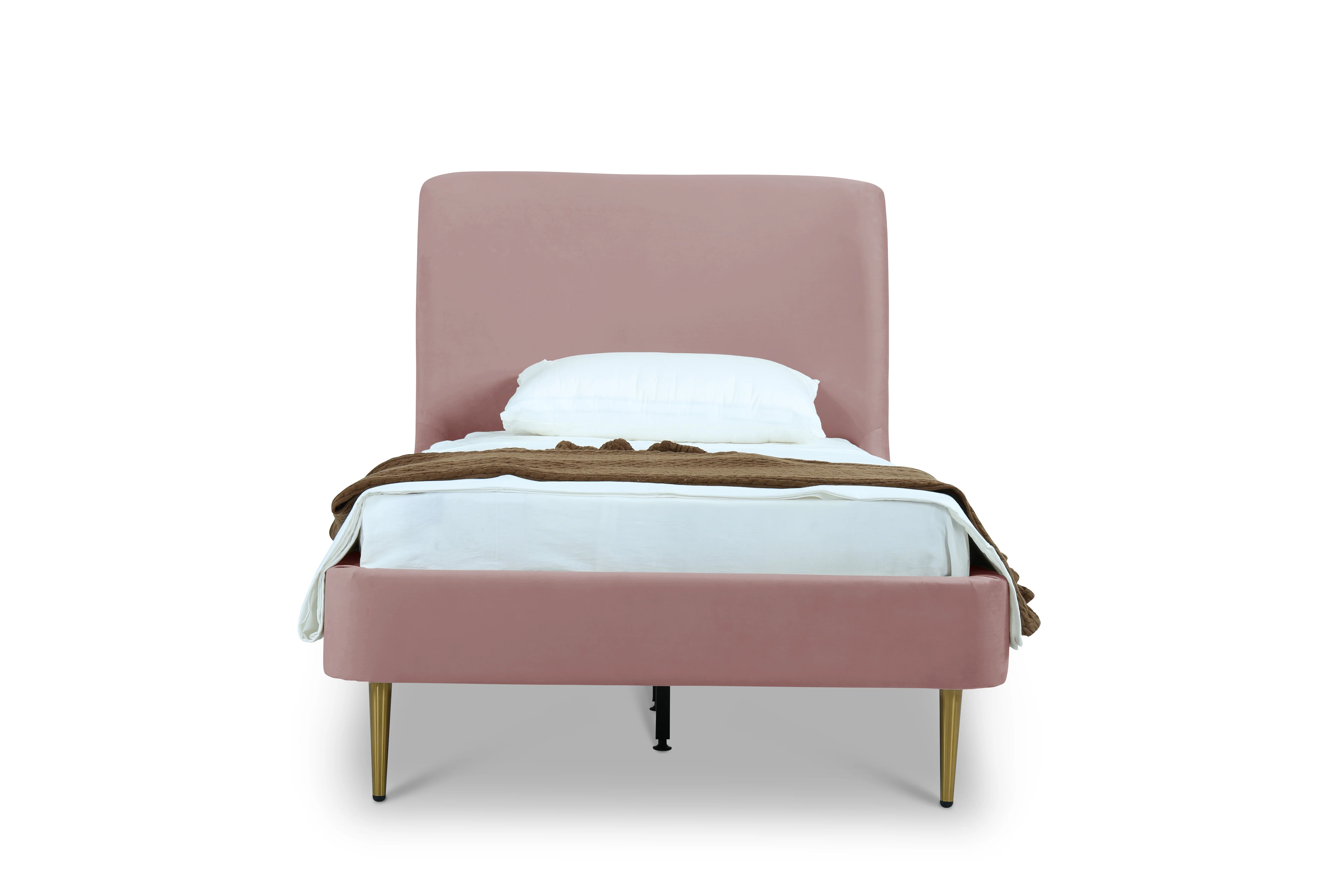 Heather Twin Bed in Blush with Gold Legs - Image 4