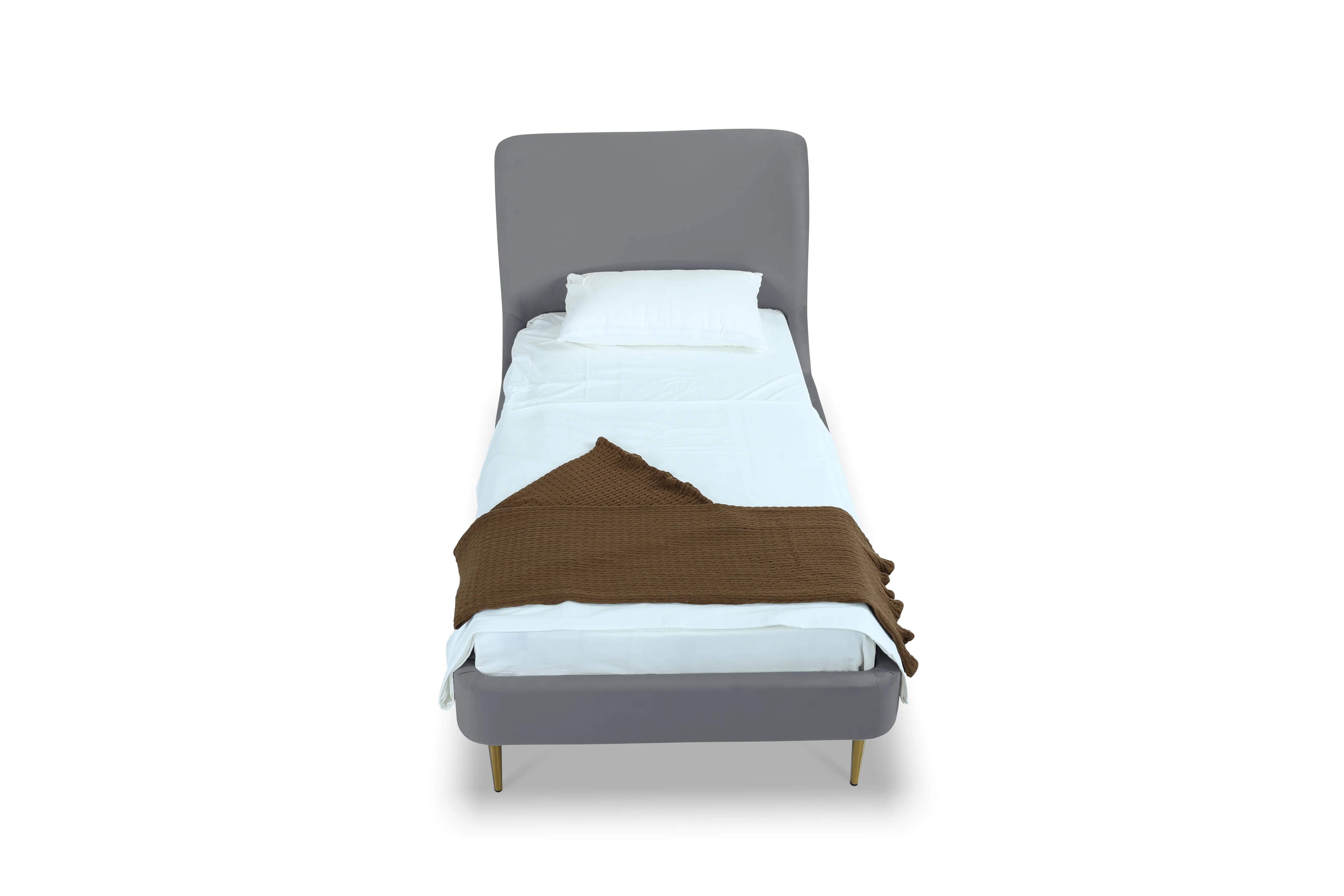 Heather Twin Bed in Grey with Gold Legs - Image 7