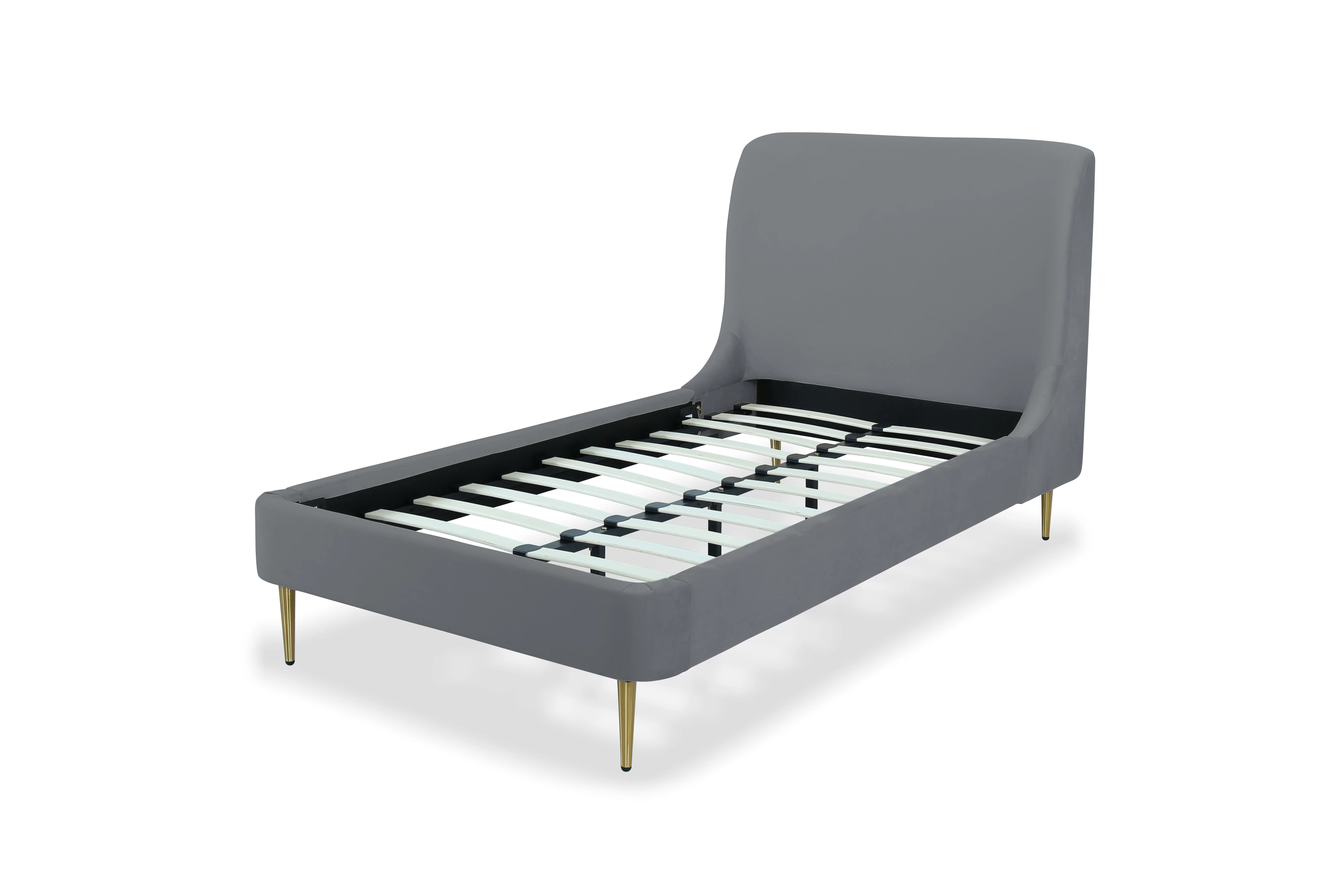 Heather Twin Bed in Grey with Gold Legs - Image 9