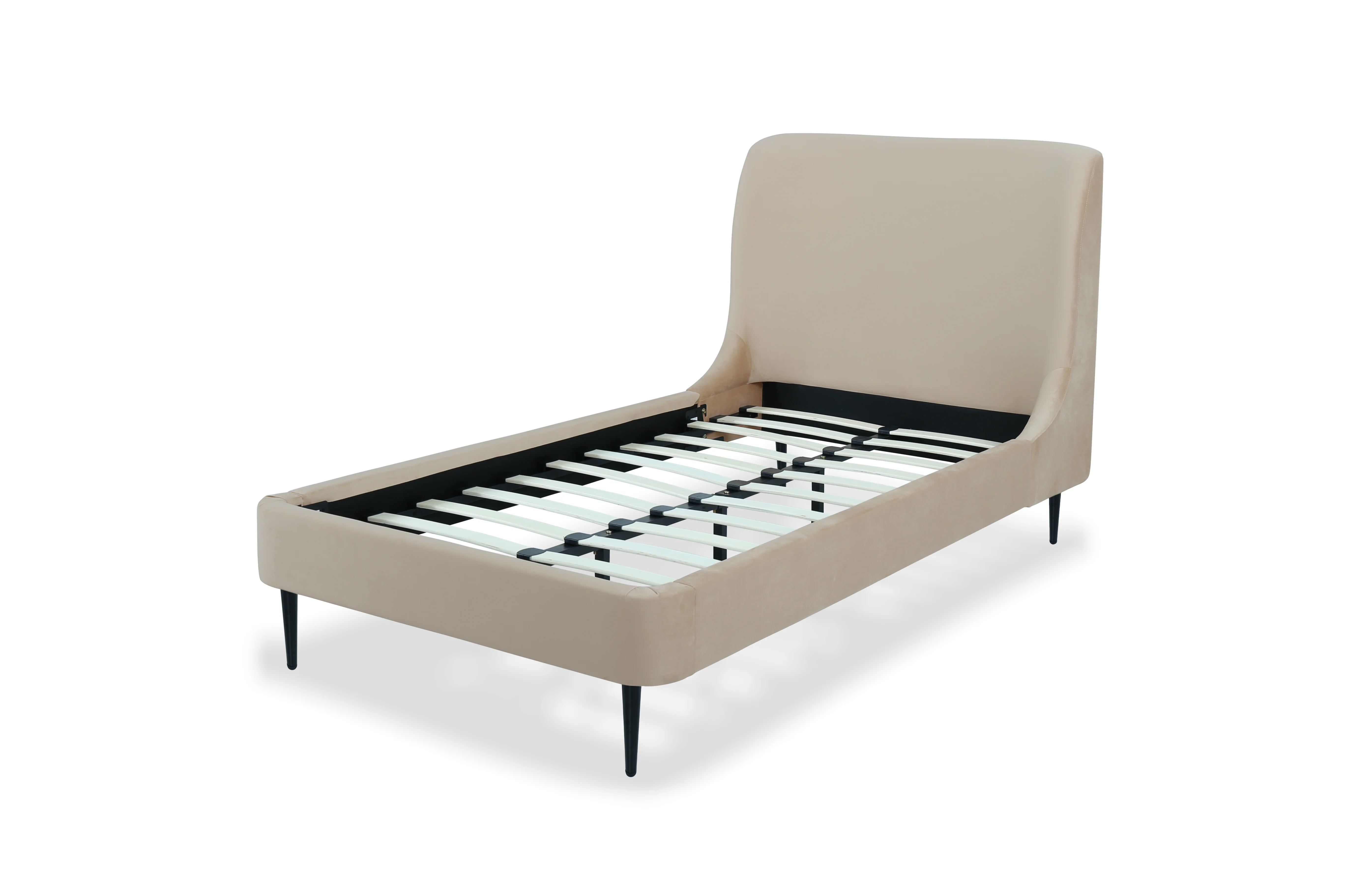 Heather Twin Bed in Taupe with Black Legs - Image 10