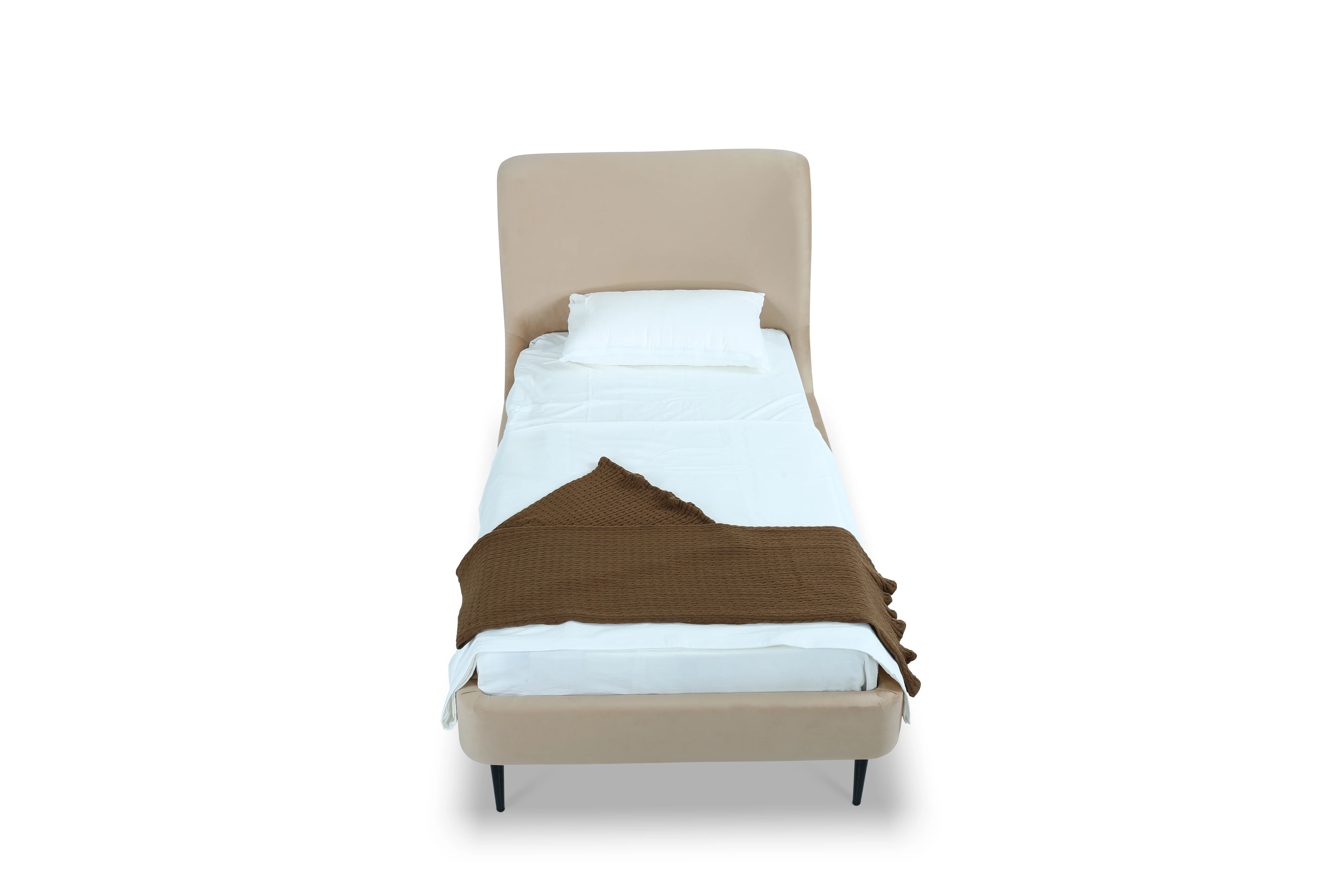 Heather Twin Bed in Taupe with Black Legs - Image 8