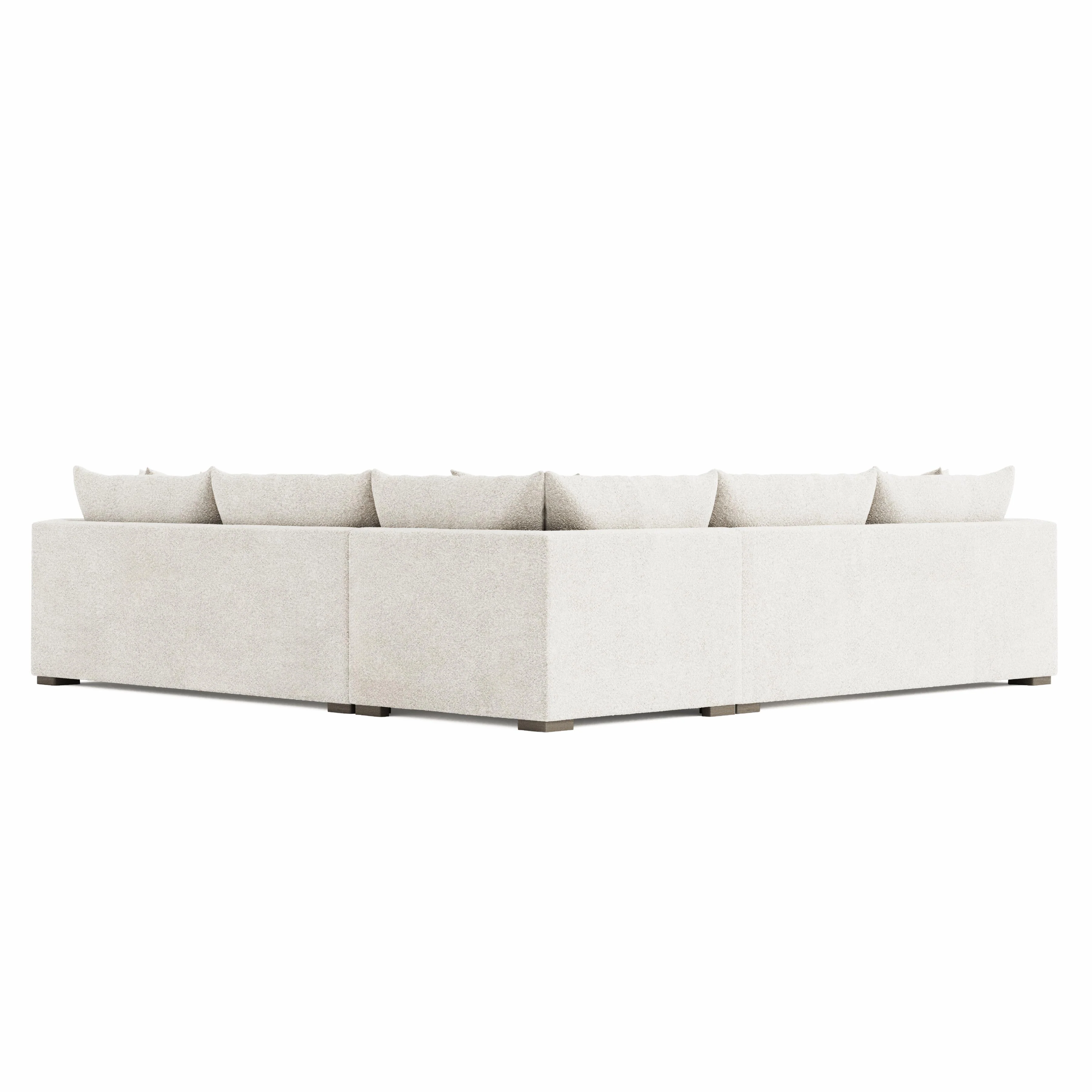 Helena White/Cream Fabric Sectional Wood Foot (Wide Modular Layout) - Image 4