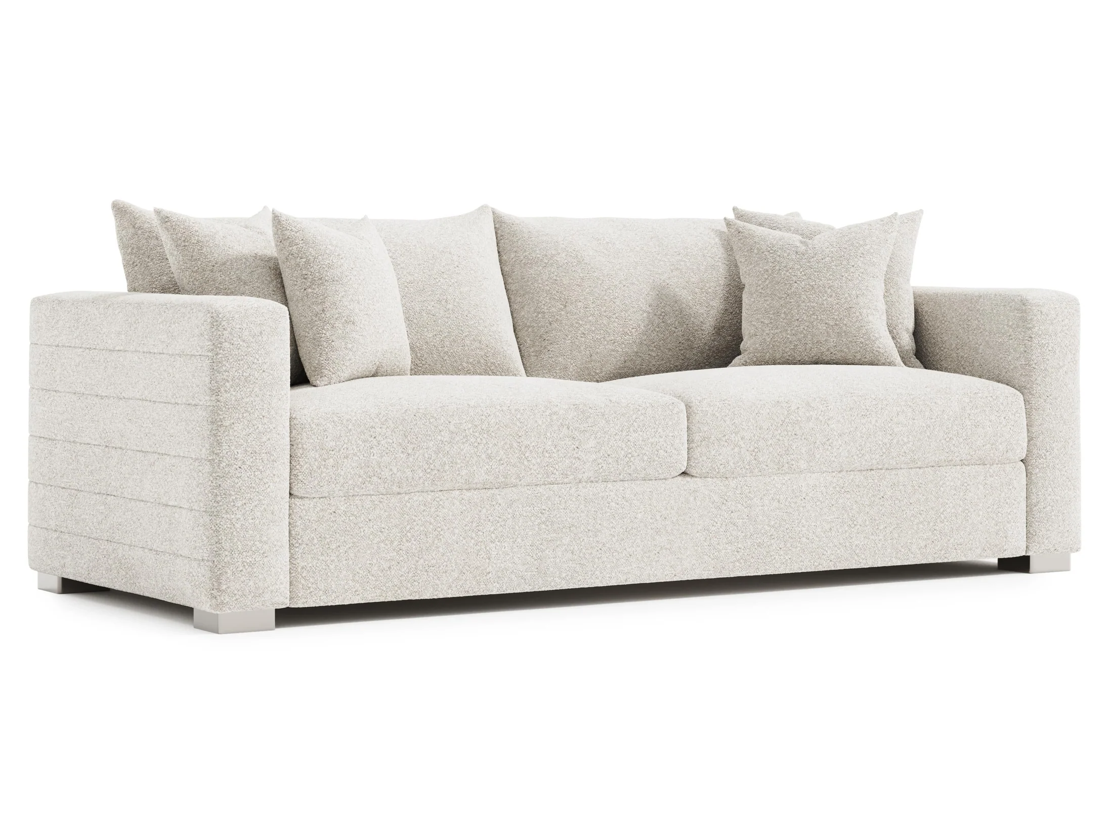 Helena White/Cream Fabric Sofa Metal Foot