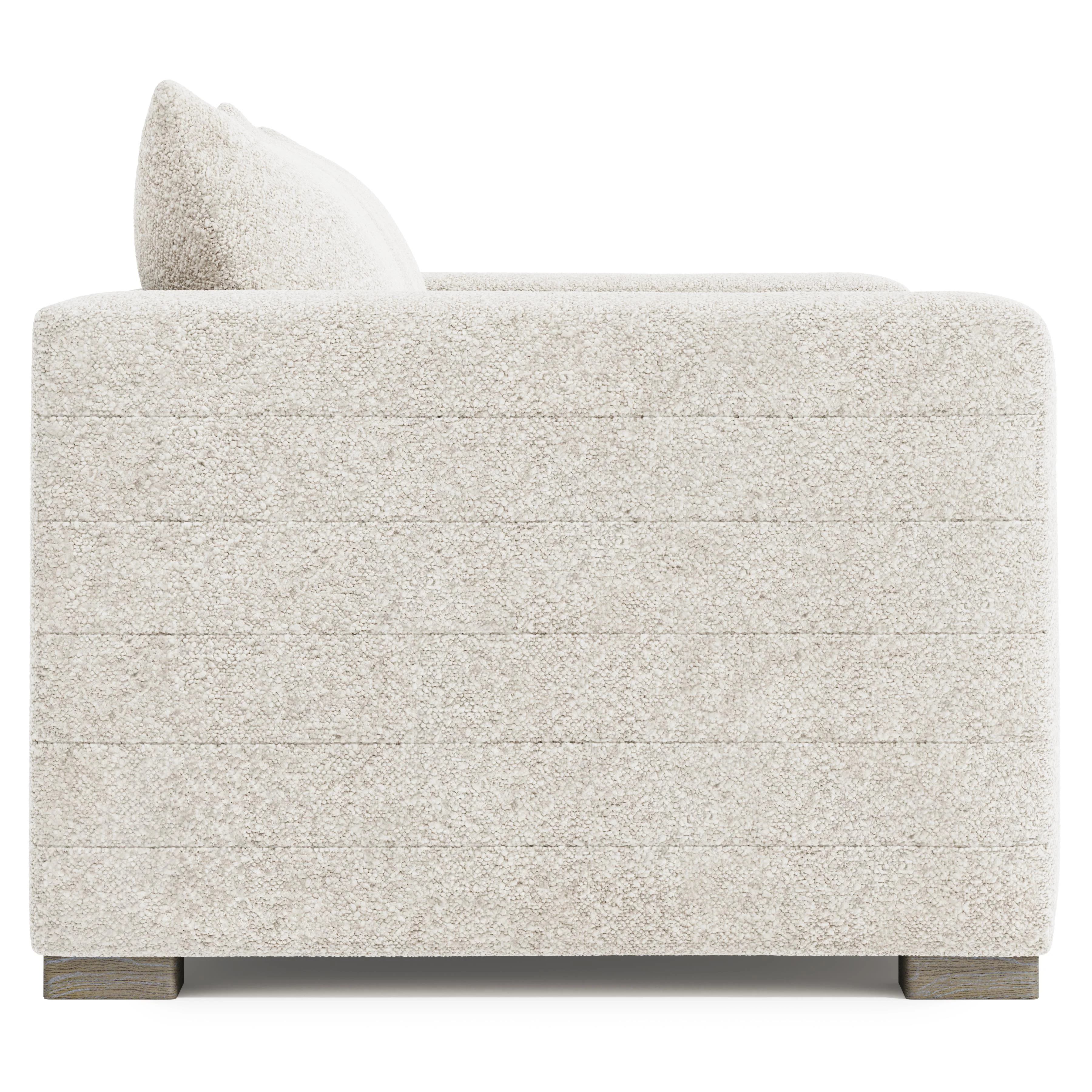 Helena White/Cream Fabric Sofa Wood Foot - Image 3
