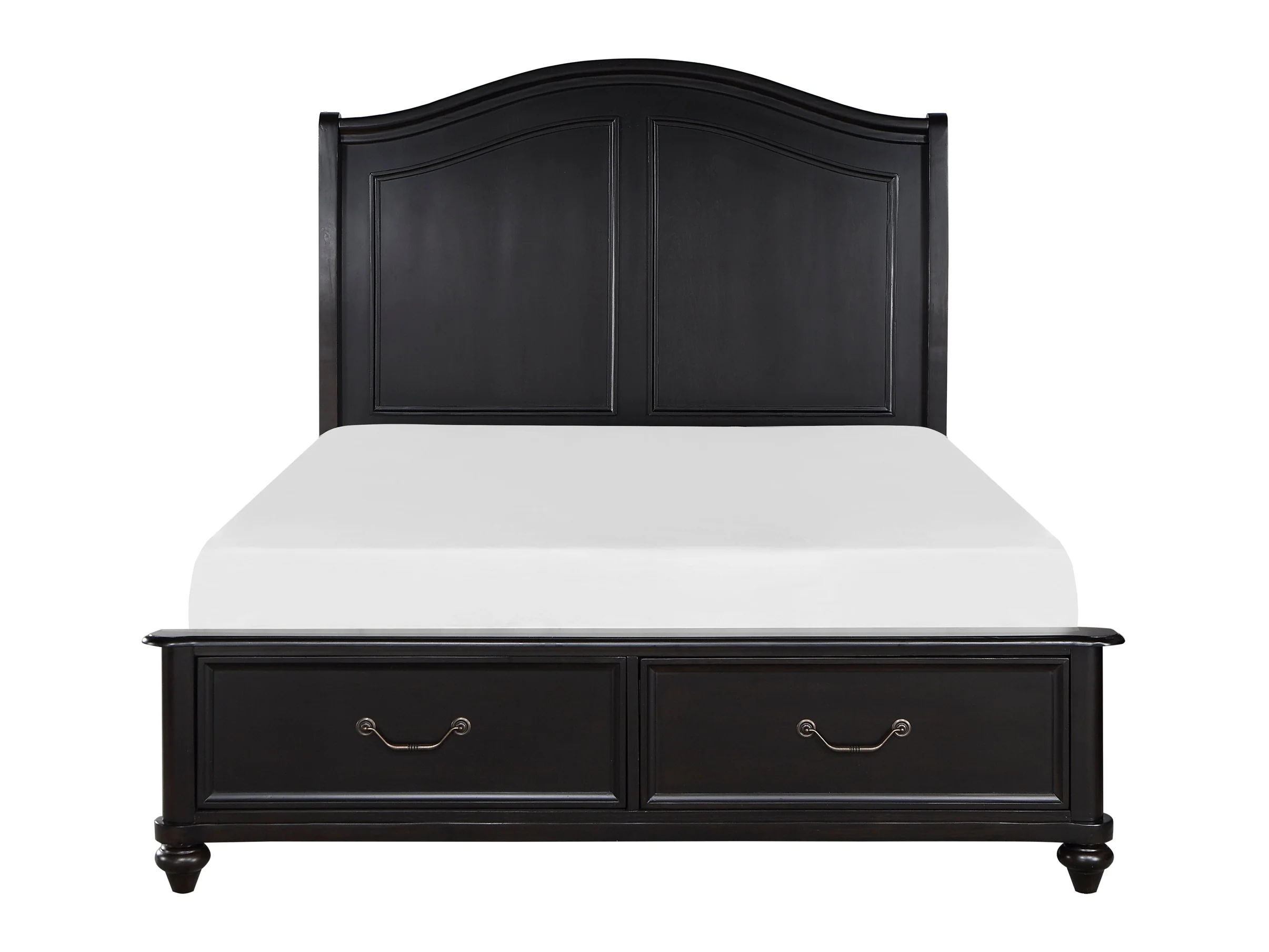 Heman Charcoal Brown King Platform Bed w/Footboard Storage