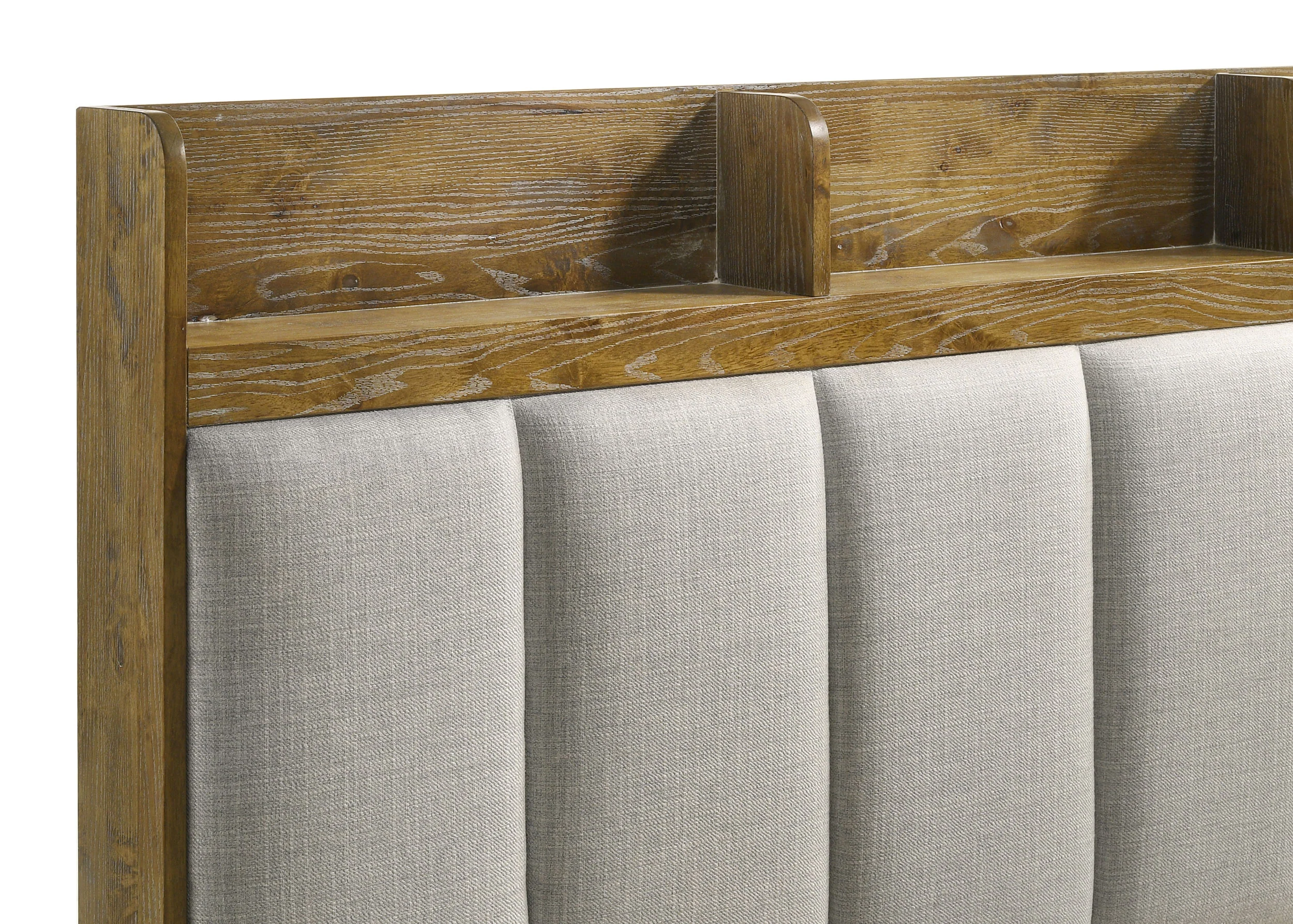 Henderson Medium Oak 57-inch Queen Bookcase Panel Bed - Image 7