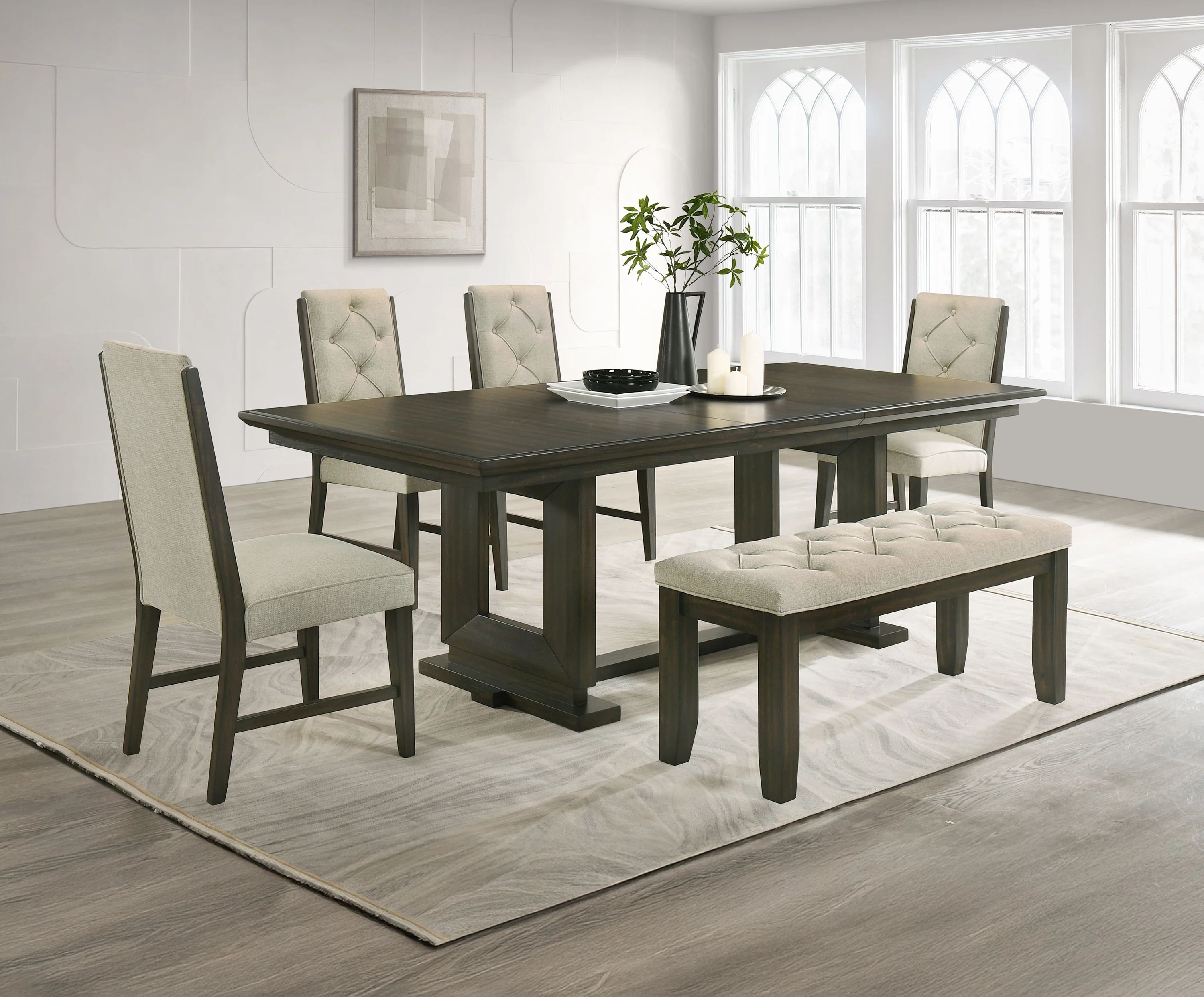 Herbert Espresso/Beige Dining Set - Image 2
