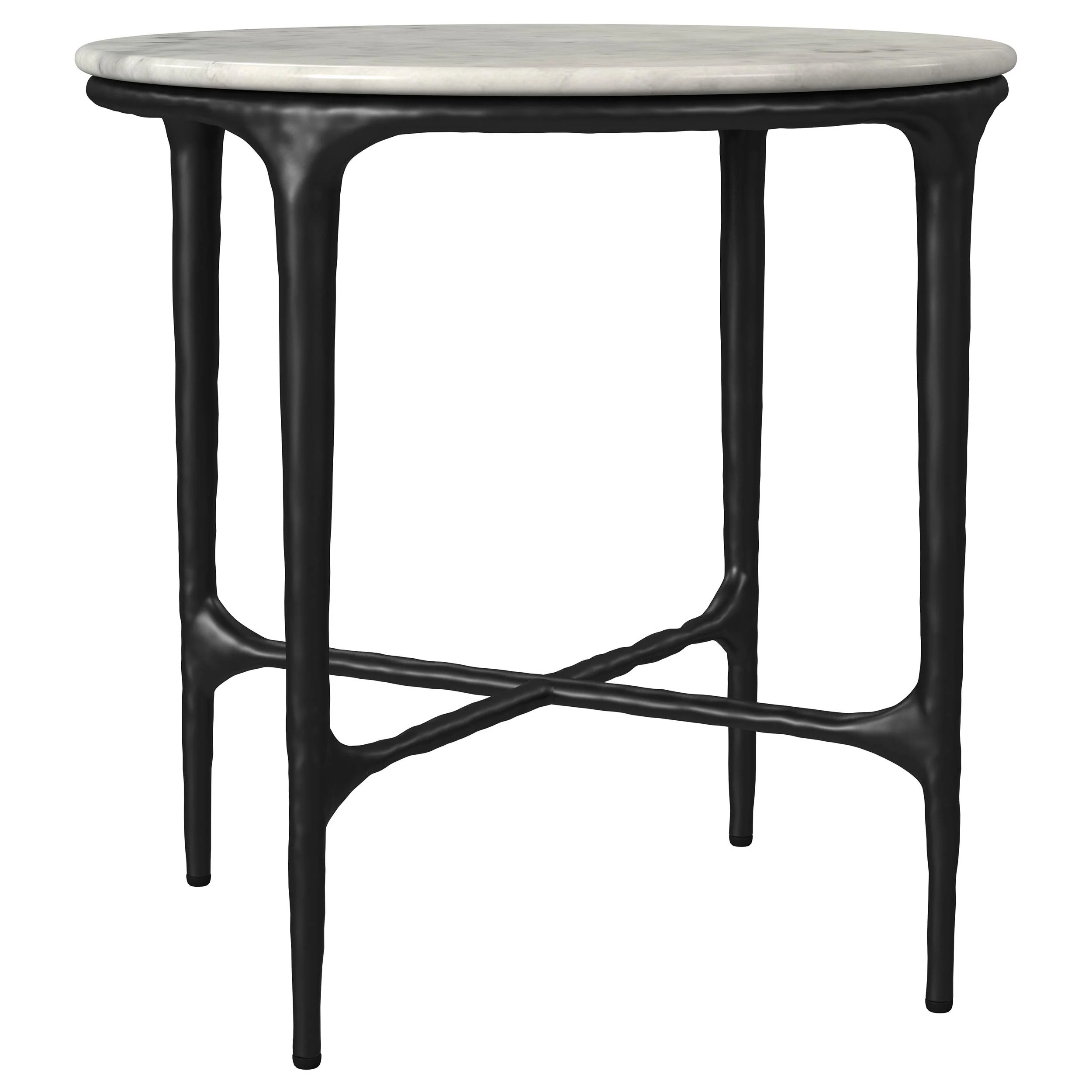 Hermas White 3-piece Round Marble Coffee and End Table Set - Image 3