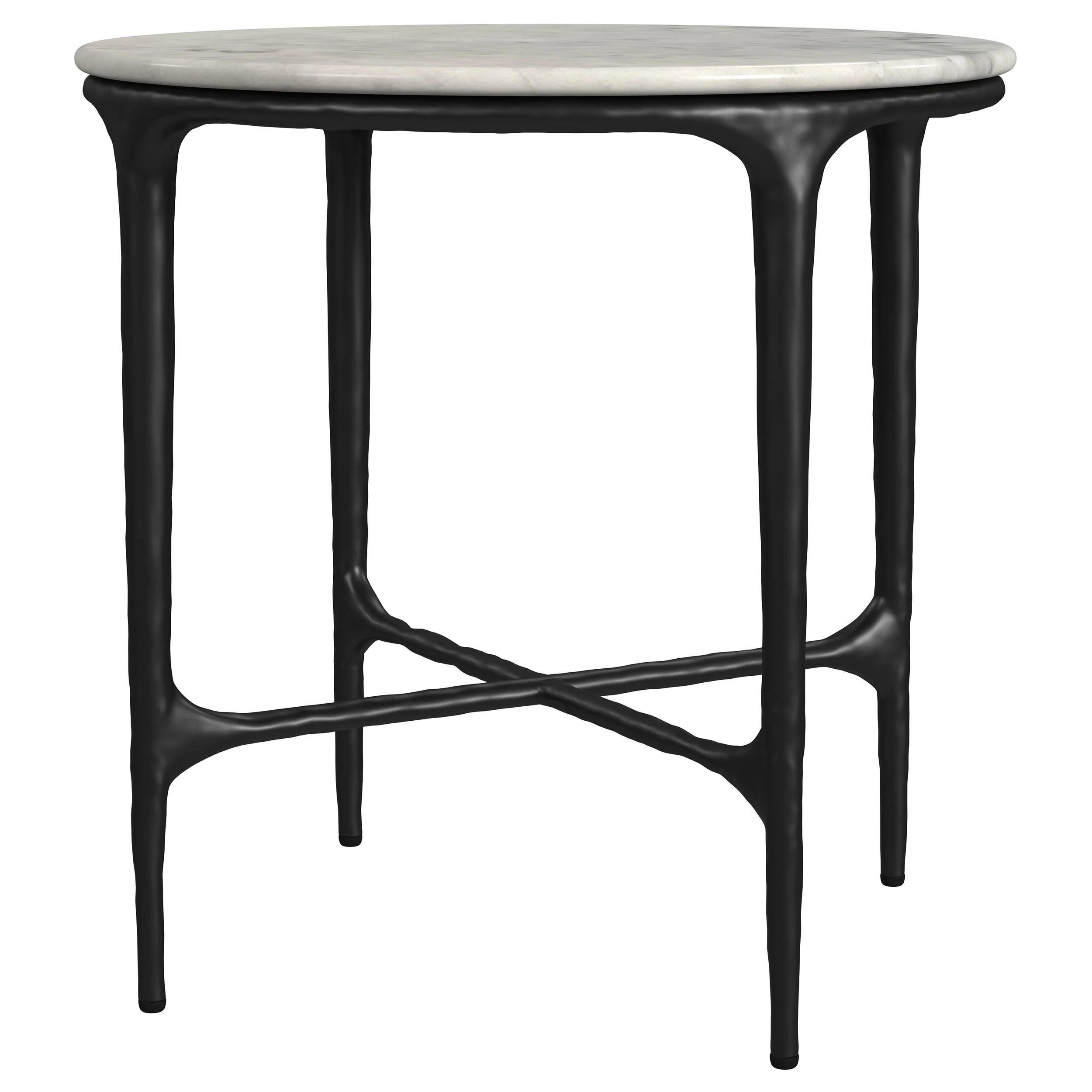 Hermas White 3-piece Round Marble Coffee and End Table Set - Image 5
