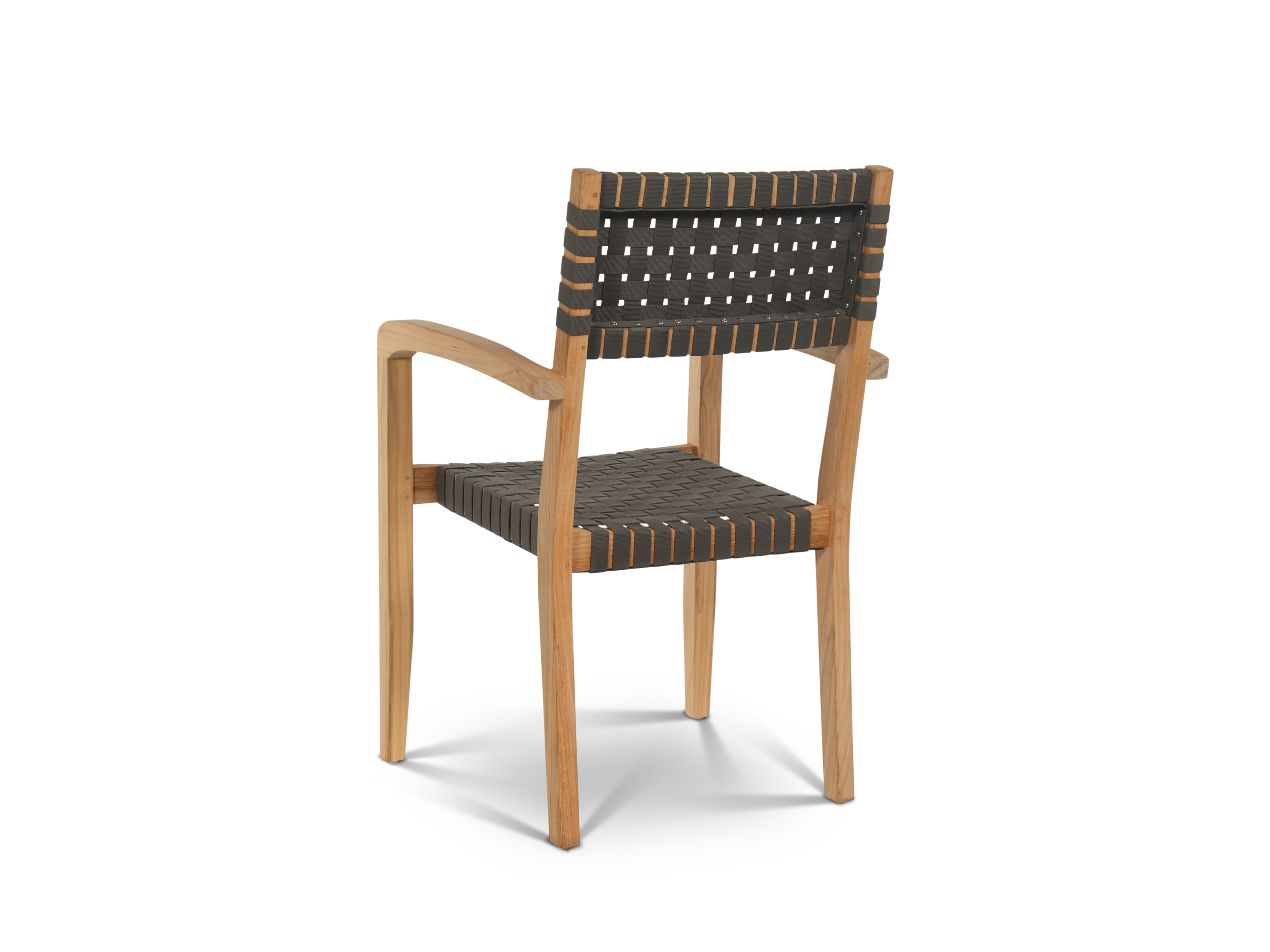 Herning 5-Piece Square Teak Outdoor Dining Set with Stacking Armchairs - Image 5