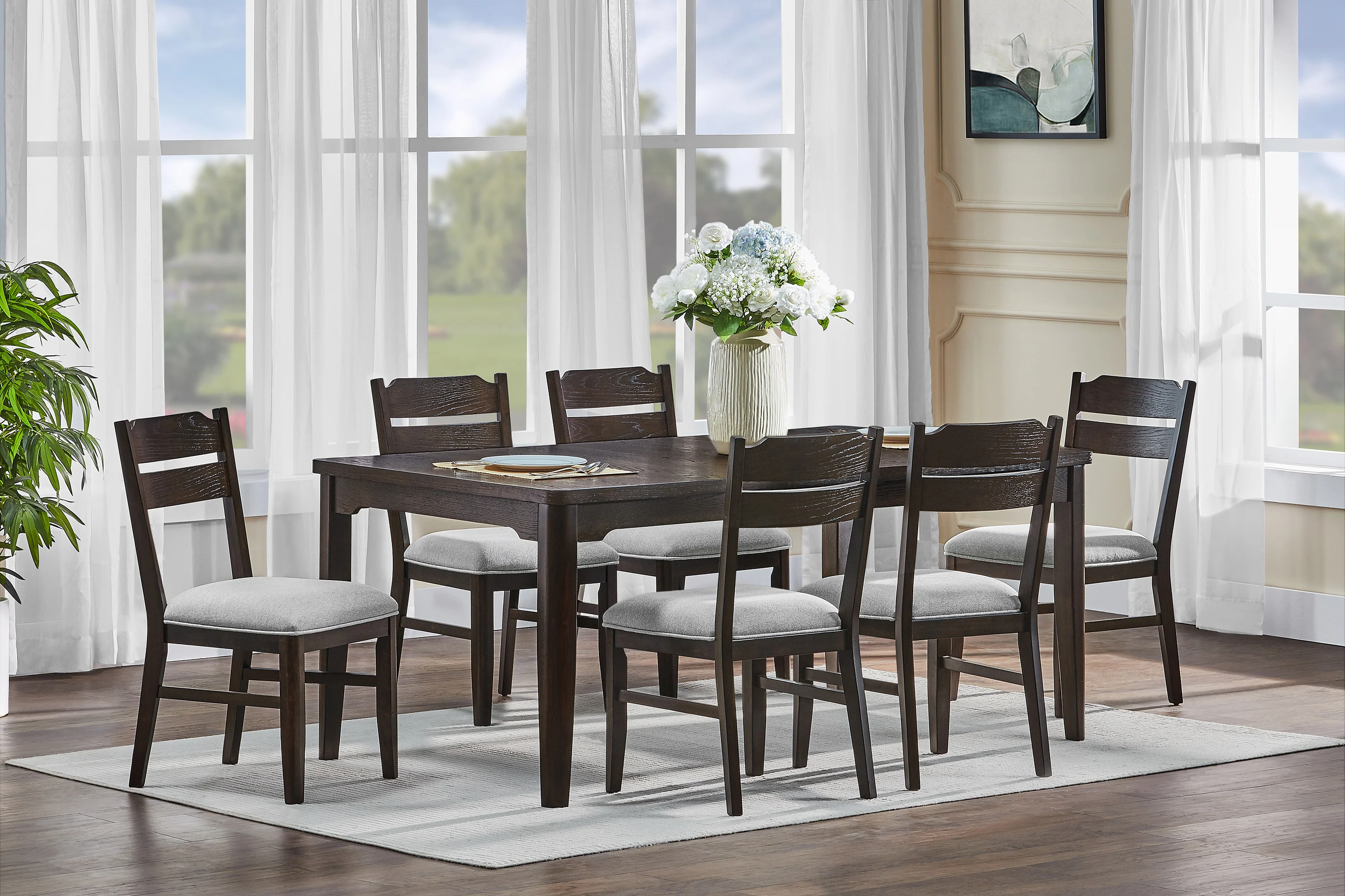 Higgins Dark Oak/Gray Dining Set - Image 3