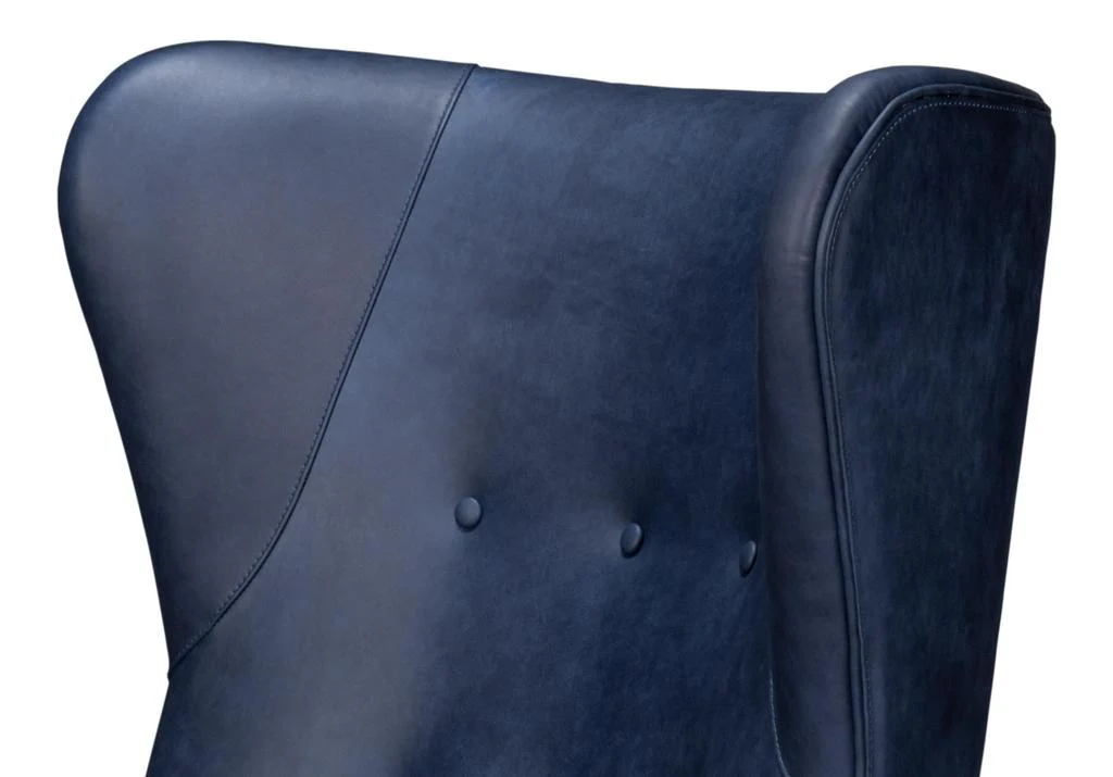 Hightower Blue Distilled Leather Chair - Image 6