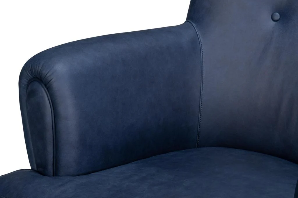 Hightower Blue Distilled Leather Chair - Image 7
