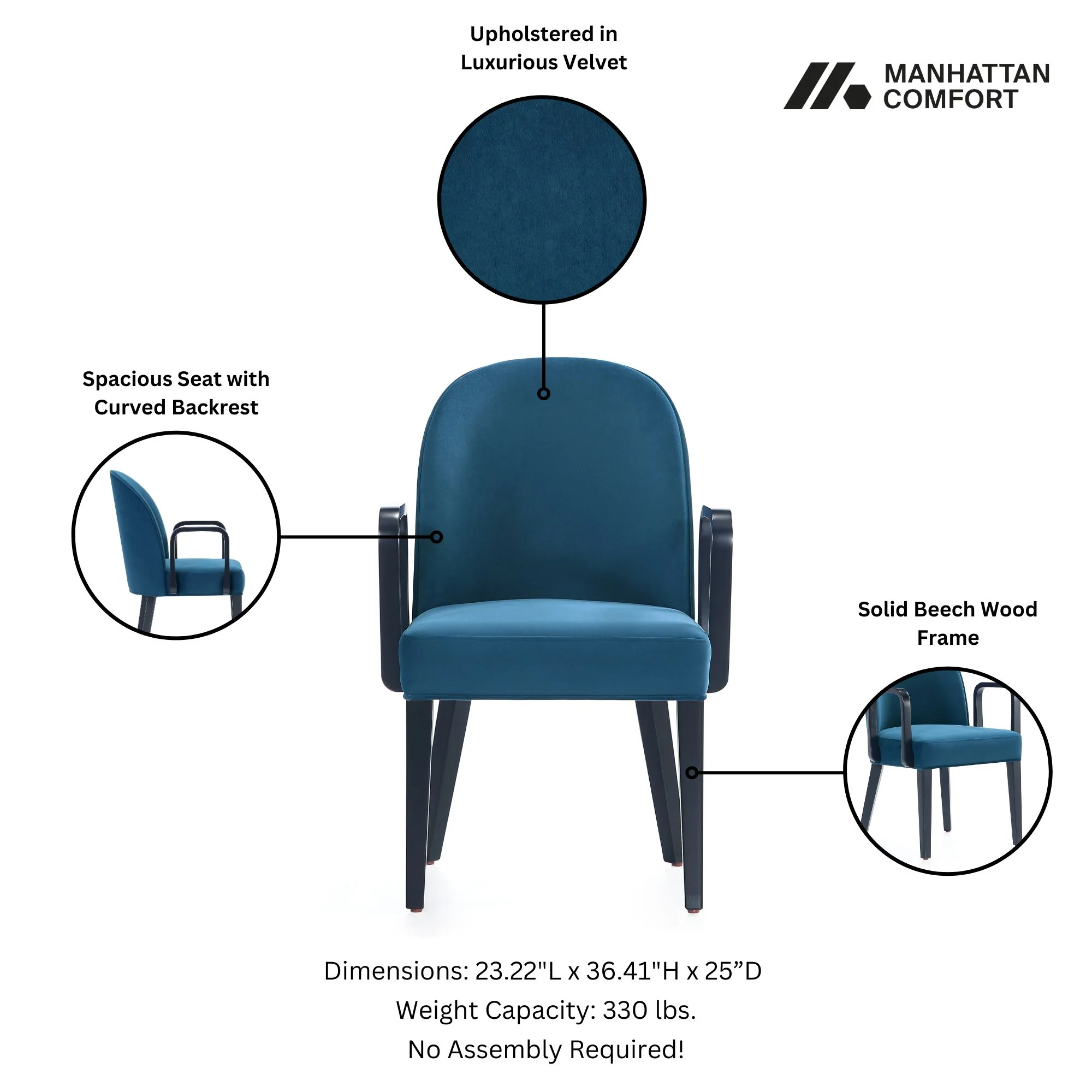 Hillman Dining Side and Arm Chairs in Light Blue (set of 6) - Image 4