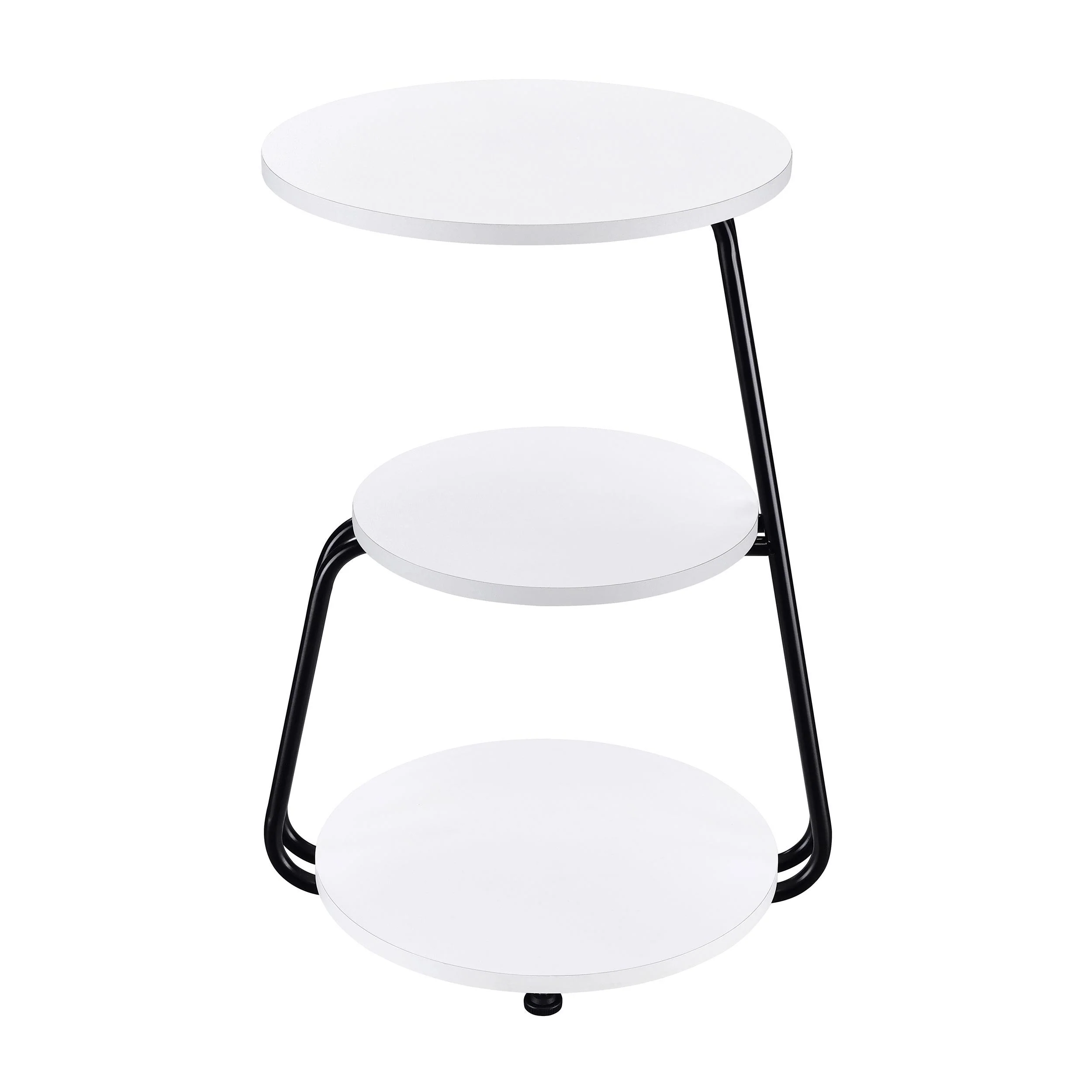 Hilly White and Black 3-tier Round Accent Side Table - Image 3
