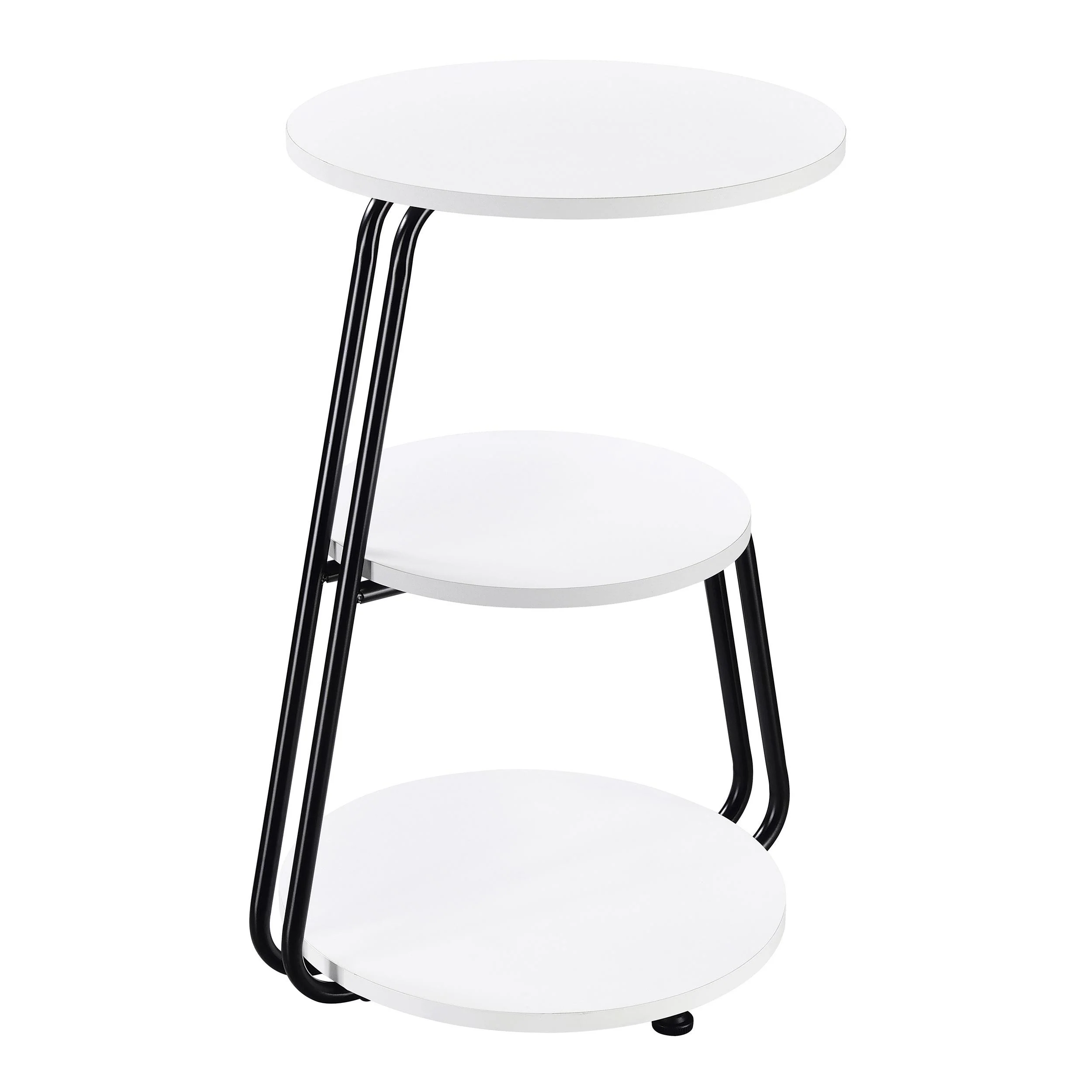 Hilly White and Black 3-tier Round Accent Side Table - Image 6