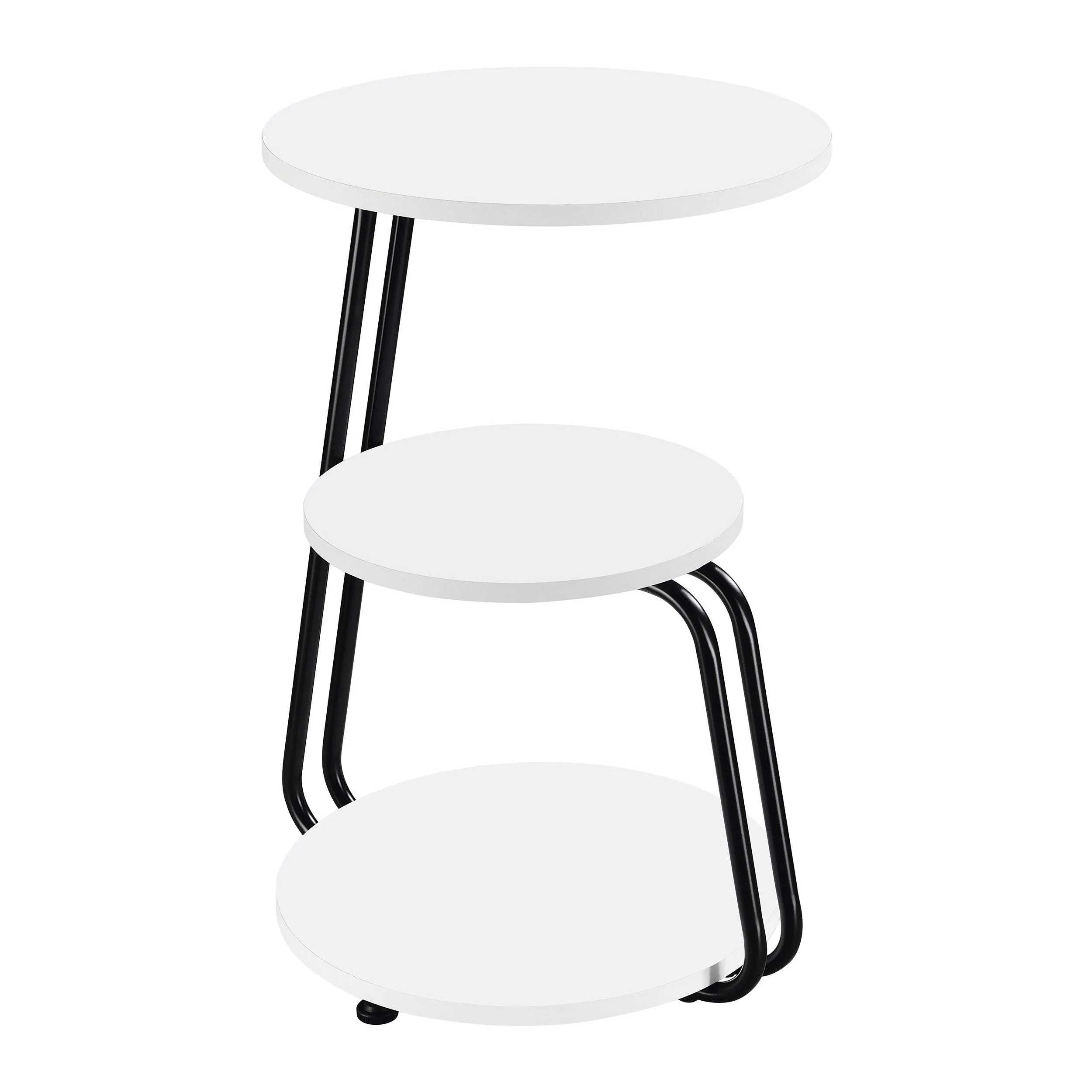 Hilly White and Black 3-tier Round Accent Side Table - Image 8