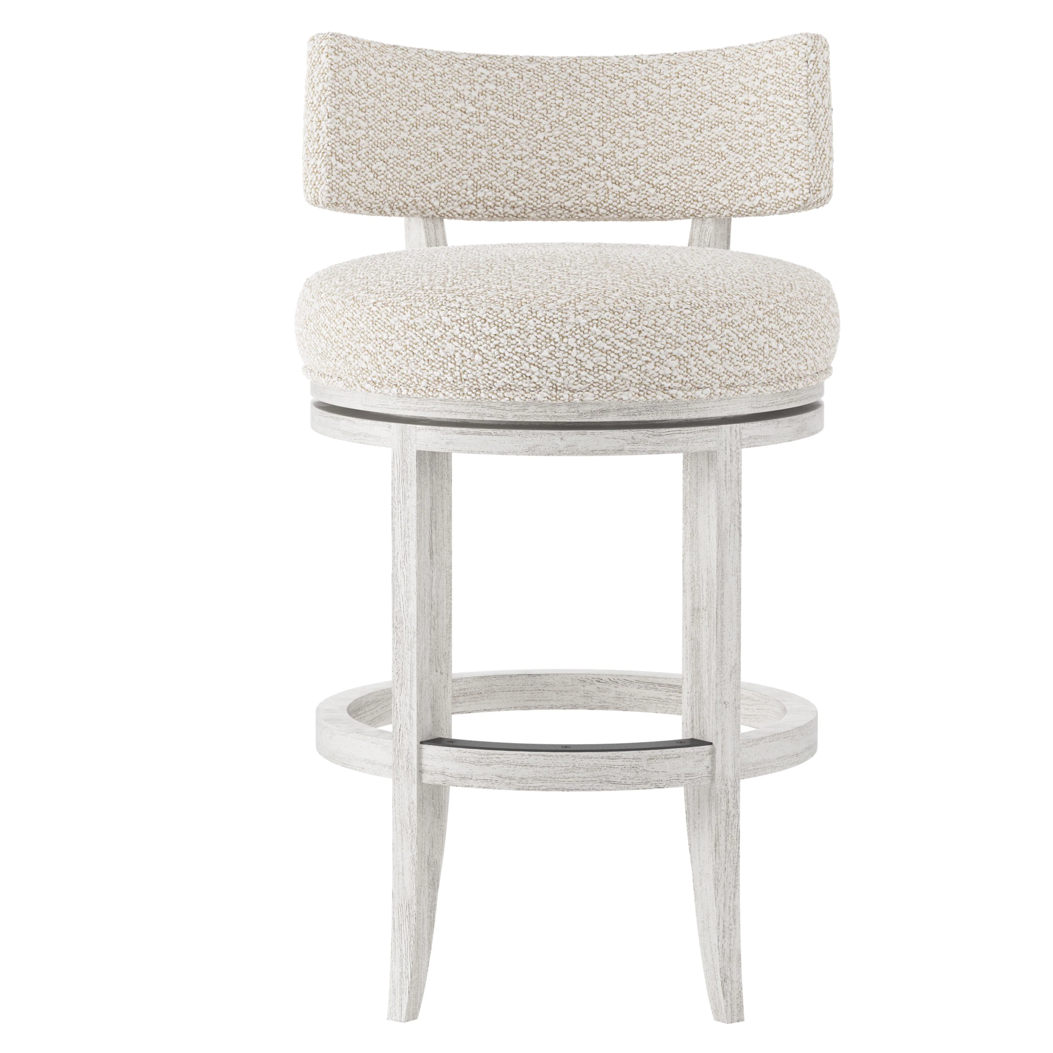 Hirsch Glacier White/White/Cream Fabric Counter Stool - Image 3