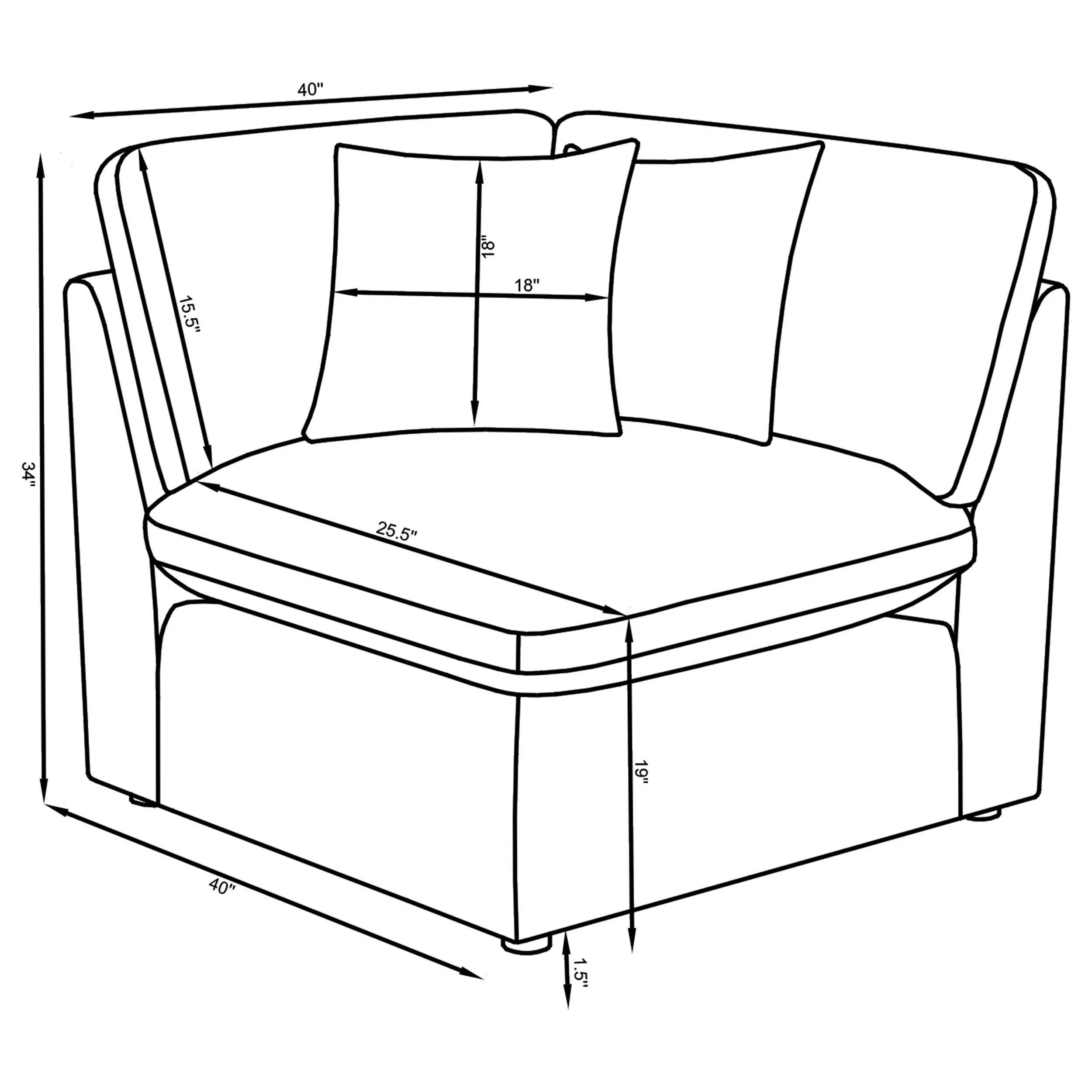 Hobson Charcoal 5-piece Upholstered Modular Sectional Sofa - Image 9