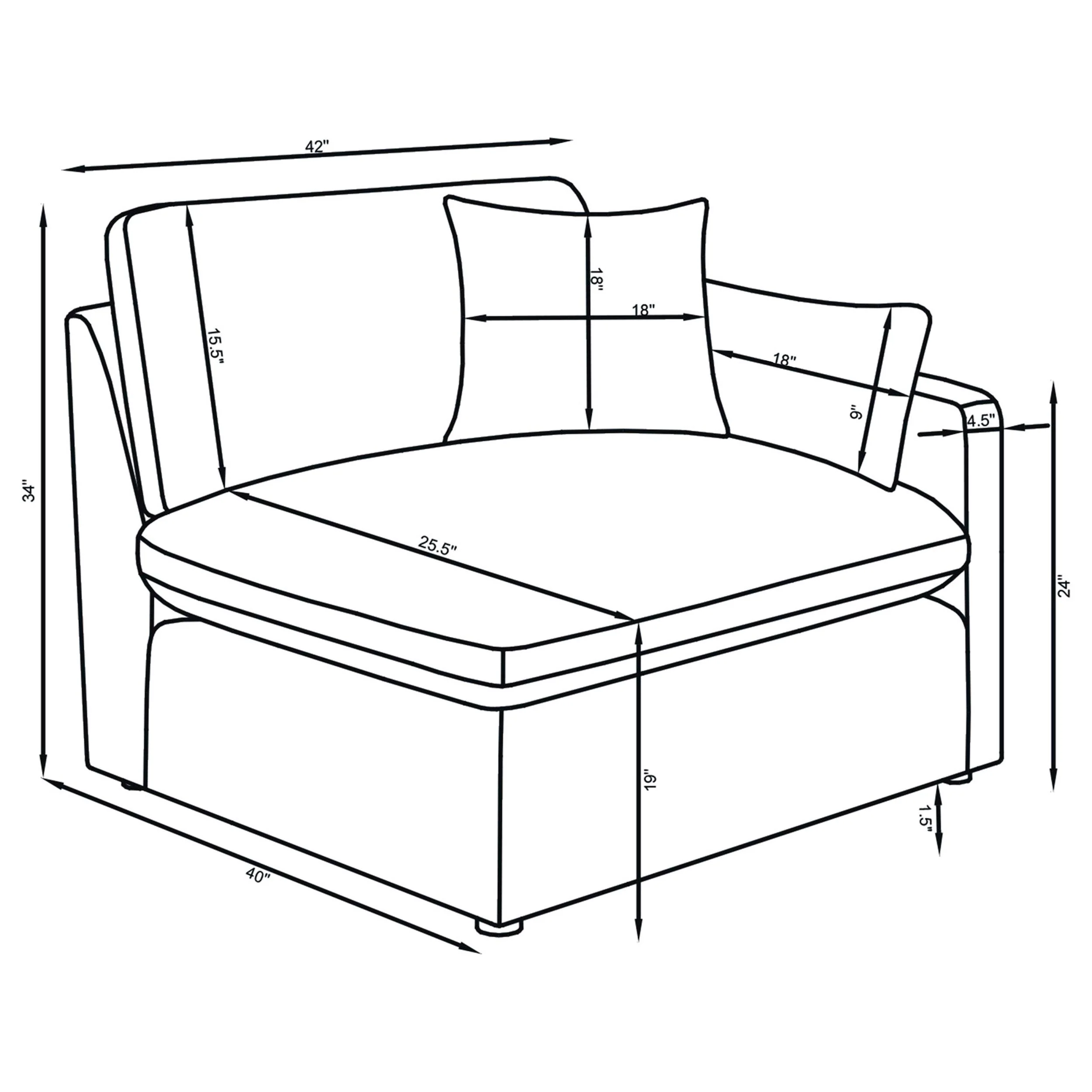 Hobson Ivory 5-piece Upholstered Modular Sectional Sofa - Image 11