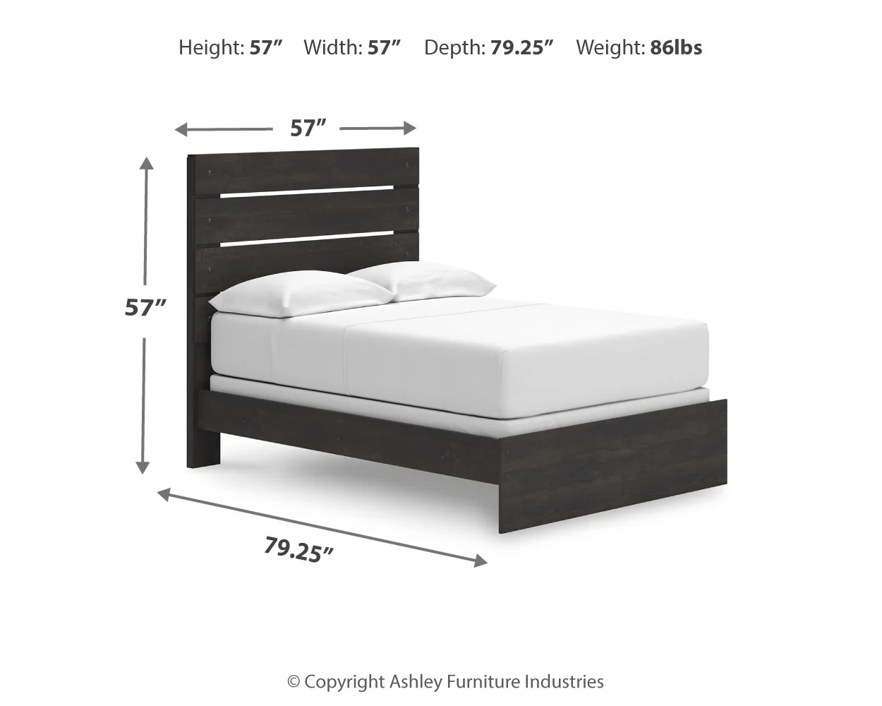 Hollivern Dark Gray Full Panel Bed, Dresser and Mirror (Online Special Price) - Image 16