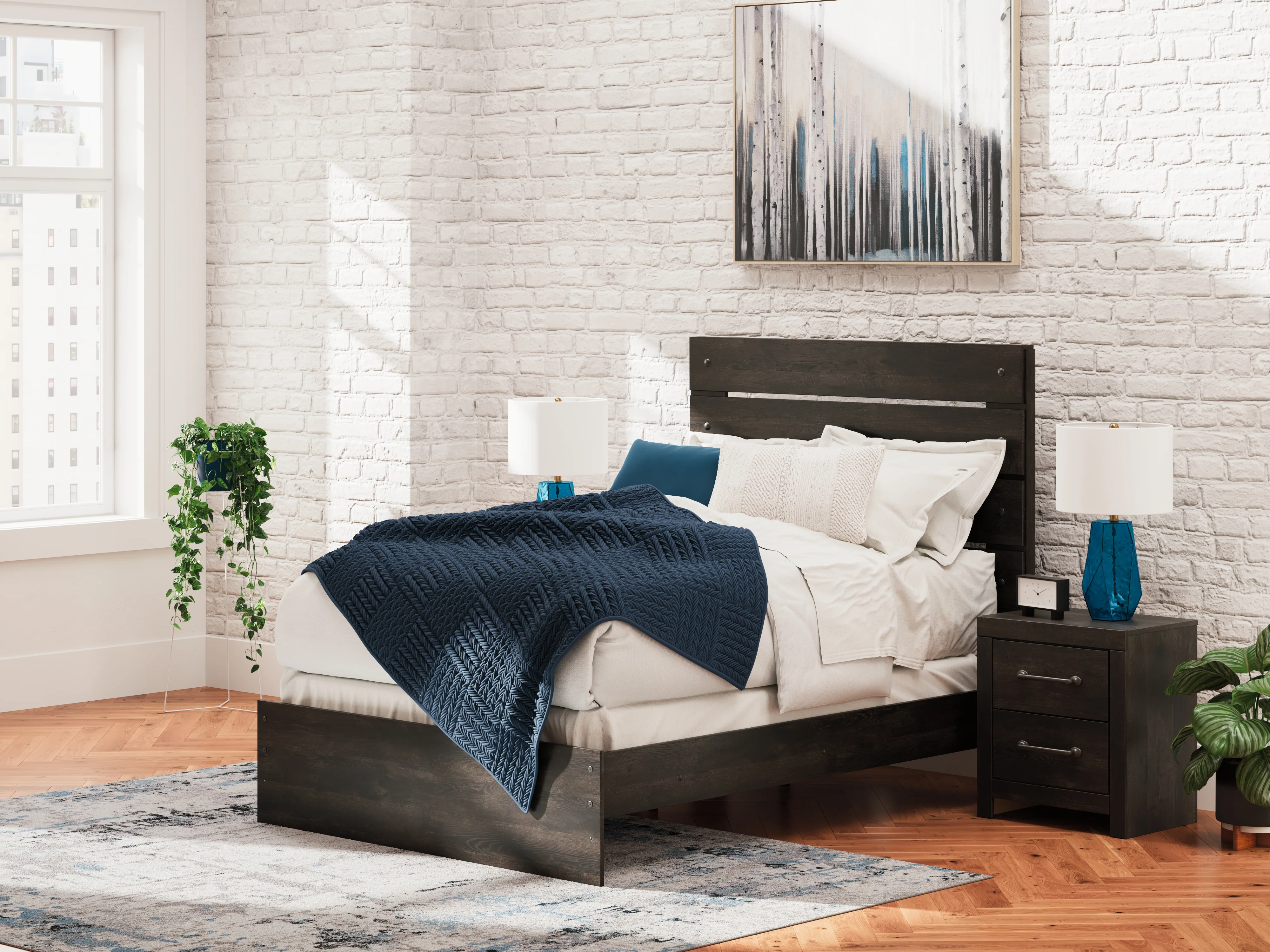 Hollivern Dark Gray Full Panel Bed, Dresser and Mirror - Image 20