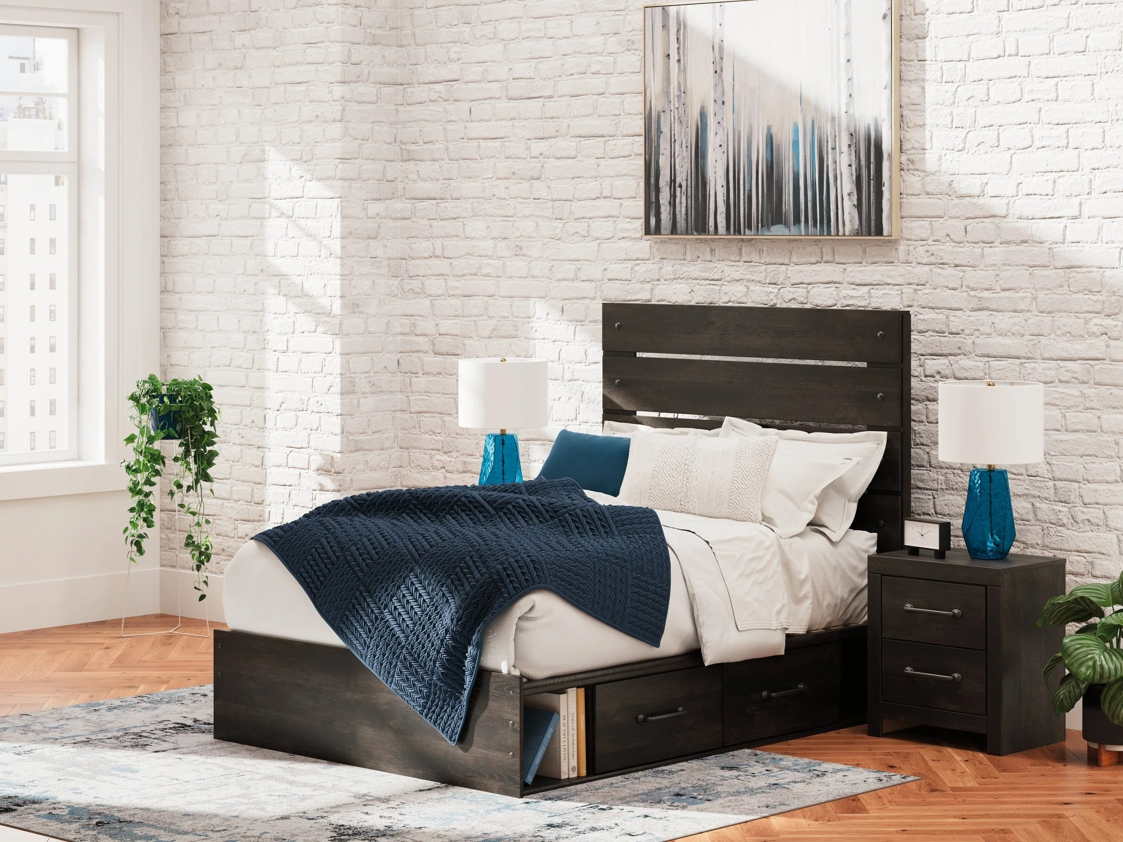 Hollivern Dark Gray Full Panel Storage Youth Bed (Online Special Price)
