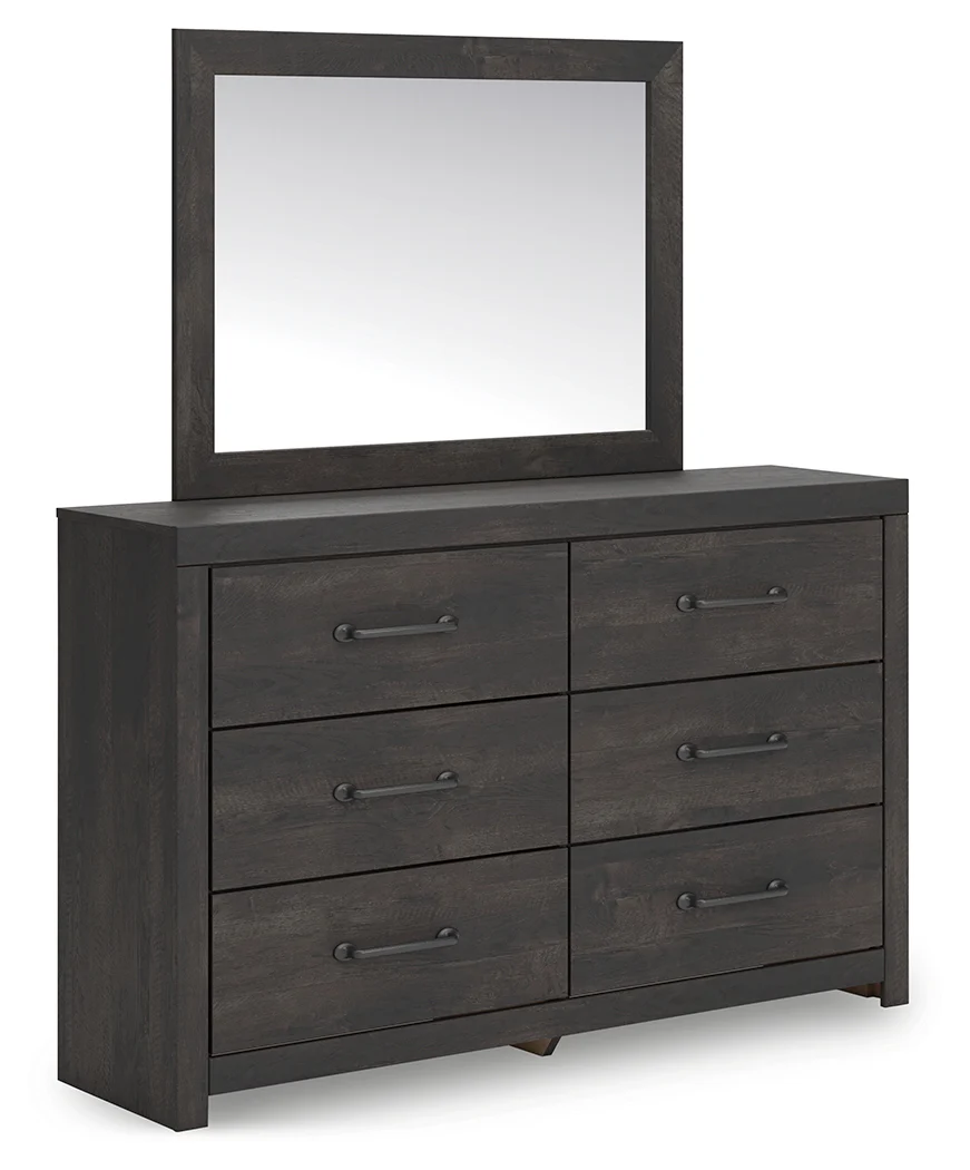 Hollivern Dark Gray Queen Panel Bed, Dresser and Mirror (Online Special Price) - Image 3