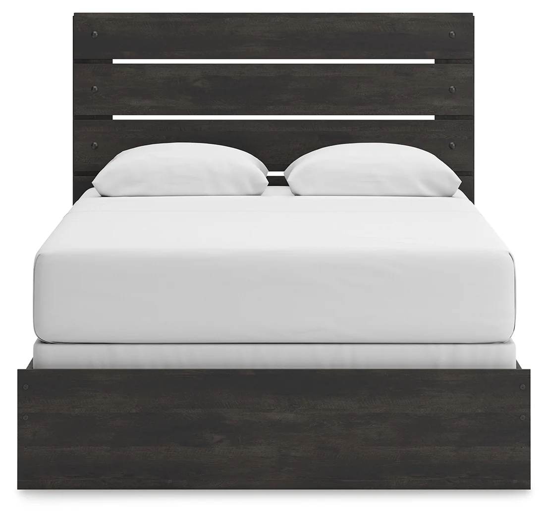 Hollivern Dark Gray Queen Panel Bed, Dresser and Mirror - Image 9