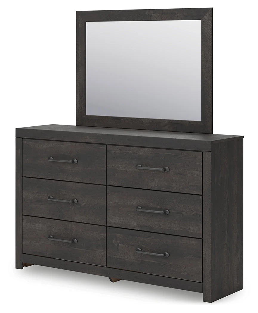 Hollivern Dark Gray Twin Panel Bed, Dresser and Mirror (Online Special Price) - Image 7