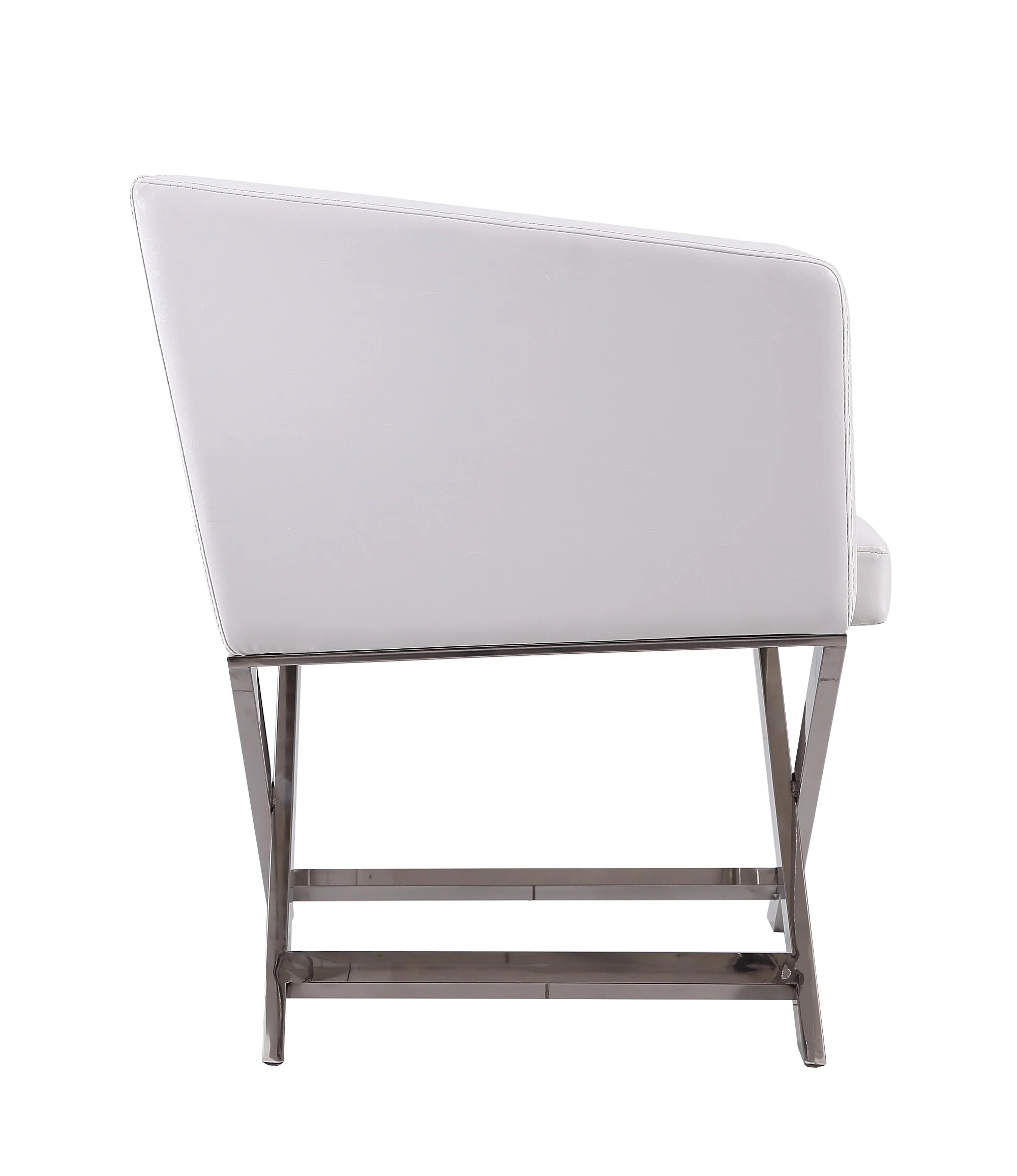 Hollywood Lounge Accent Chair in White and Polished Chrome - Image 5