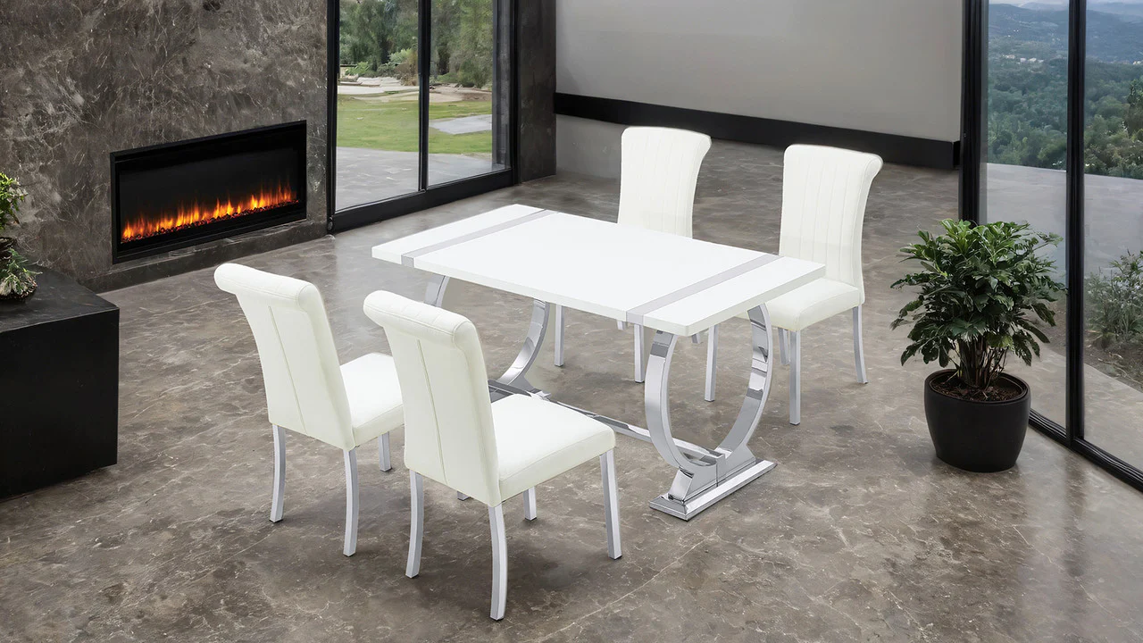 Holstebro Silver/White 60" Dining Table - Image 2